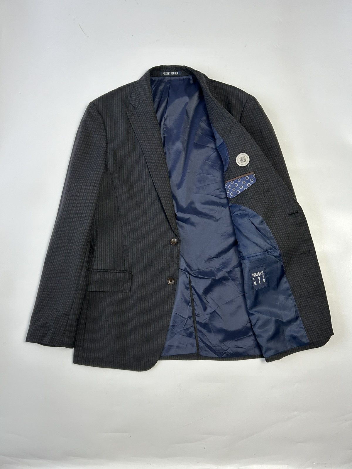 PERSON'S PERSON’S FOR MEN STRIPED COTTON BLAZER Size 38R - 2 Thumbnail
