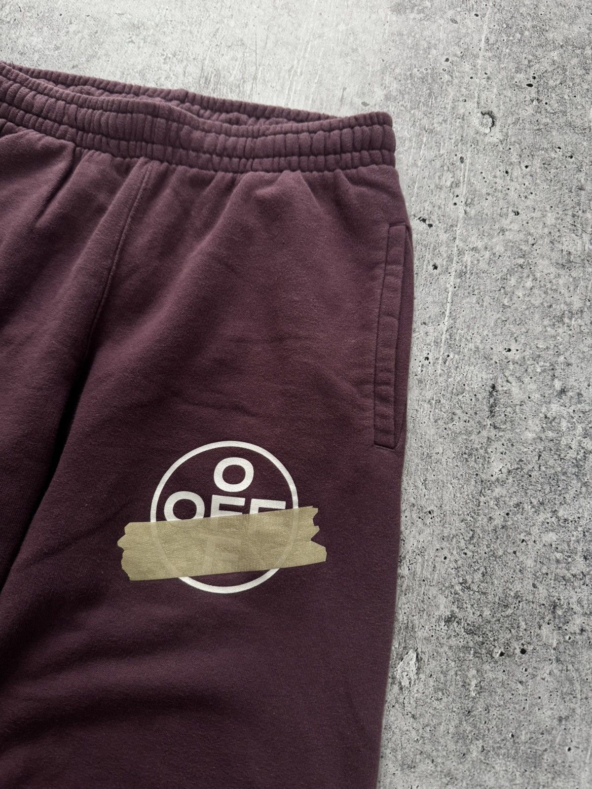 Off-White Off White M Tape Diag Joggers Bottoms Burgundy Virgil Abloh Size US 34 / EU 50 - 3 Thumbnail