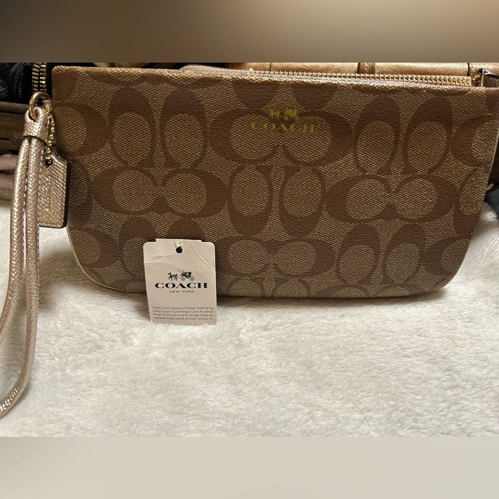 Coach COACH Large Wristlet In Signature Coated Canvas khaki Size ONE SIZE - 3 Thumbnail