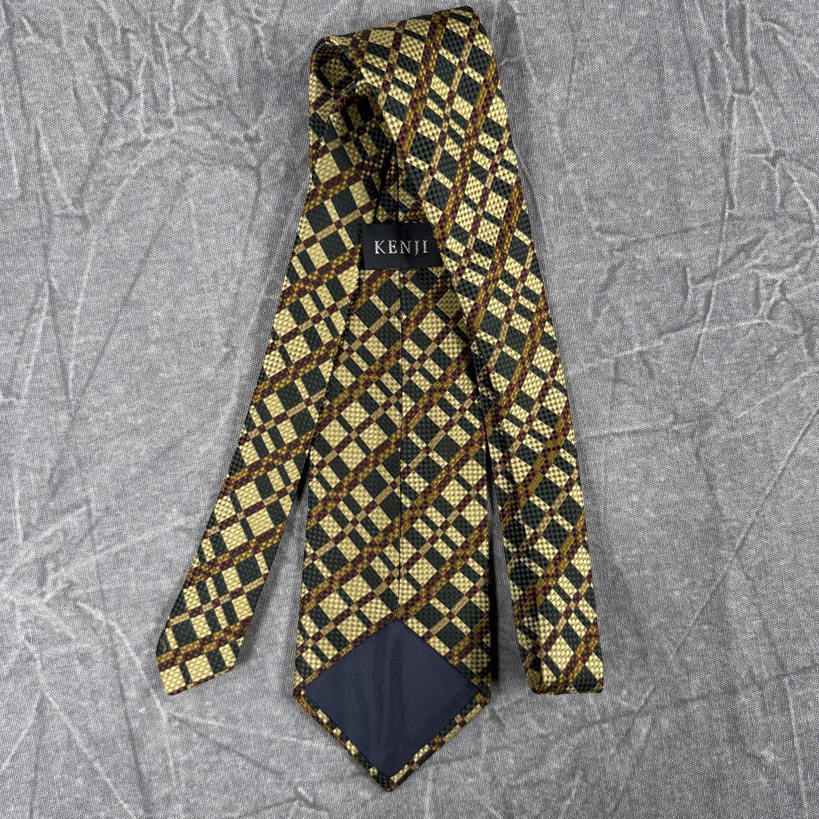 Other Kenji Kaga Tie Men's Gold Green Vintage Made in Australia Size ONE SIZE - 3 Thumbnail