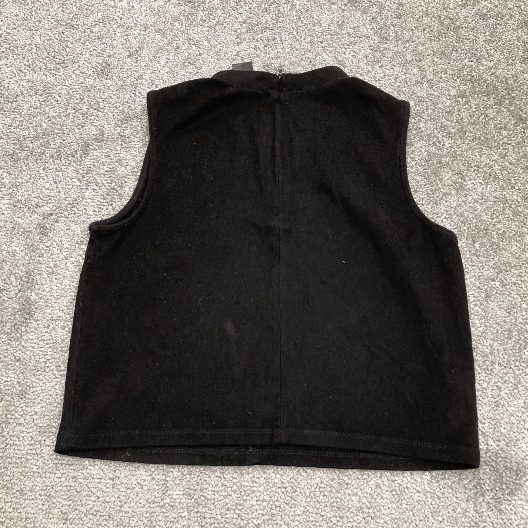AQUA Aqua Blouse Womens Small Black Sleeveless Mock Neck Zip Zipper Classic Solid Size S / US 4 / IT 40 - 3 Thumbnail