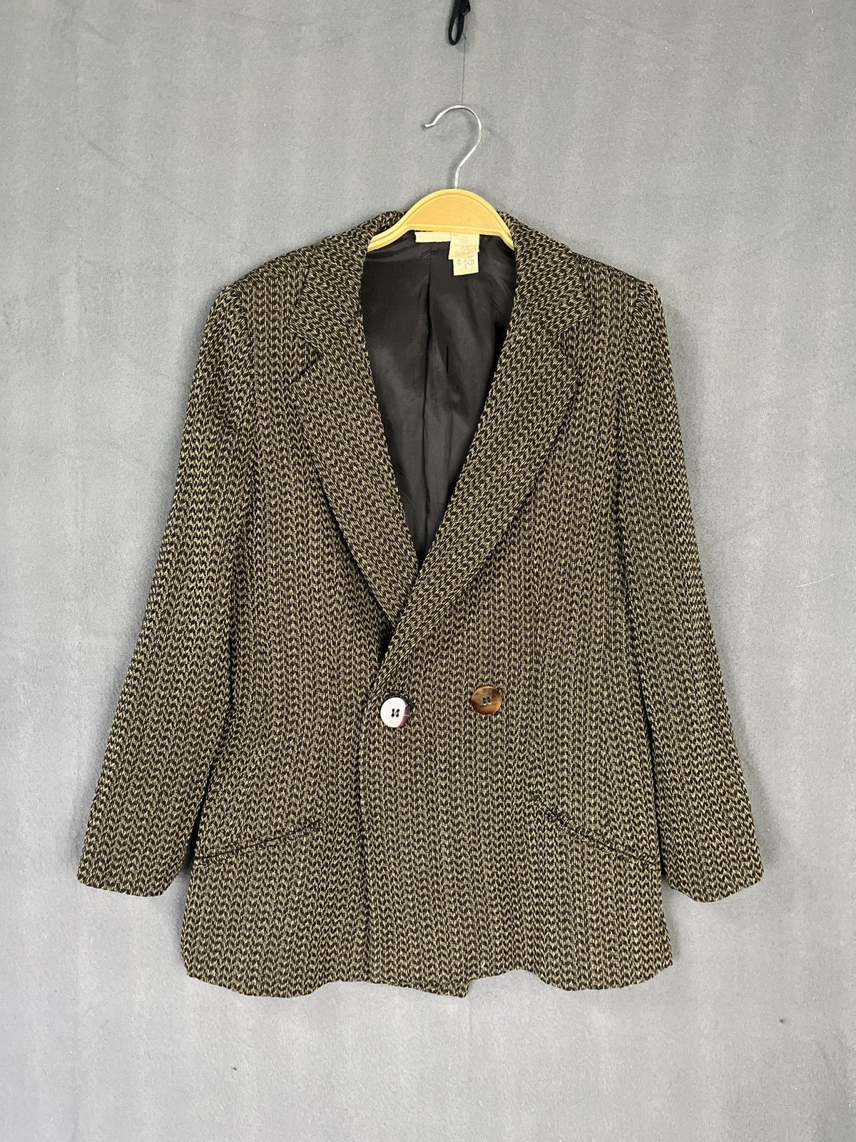 Krizia × Vintage Vintage Krizia Made in Italy Houndstooth Wool Jacket Size M / US 6-8 / IT 42-44 - 1 Thumbnail