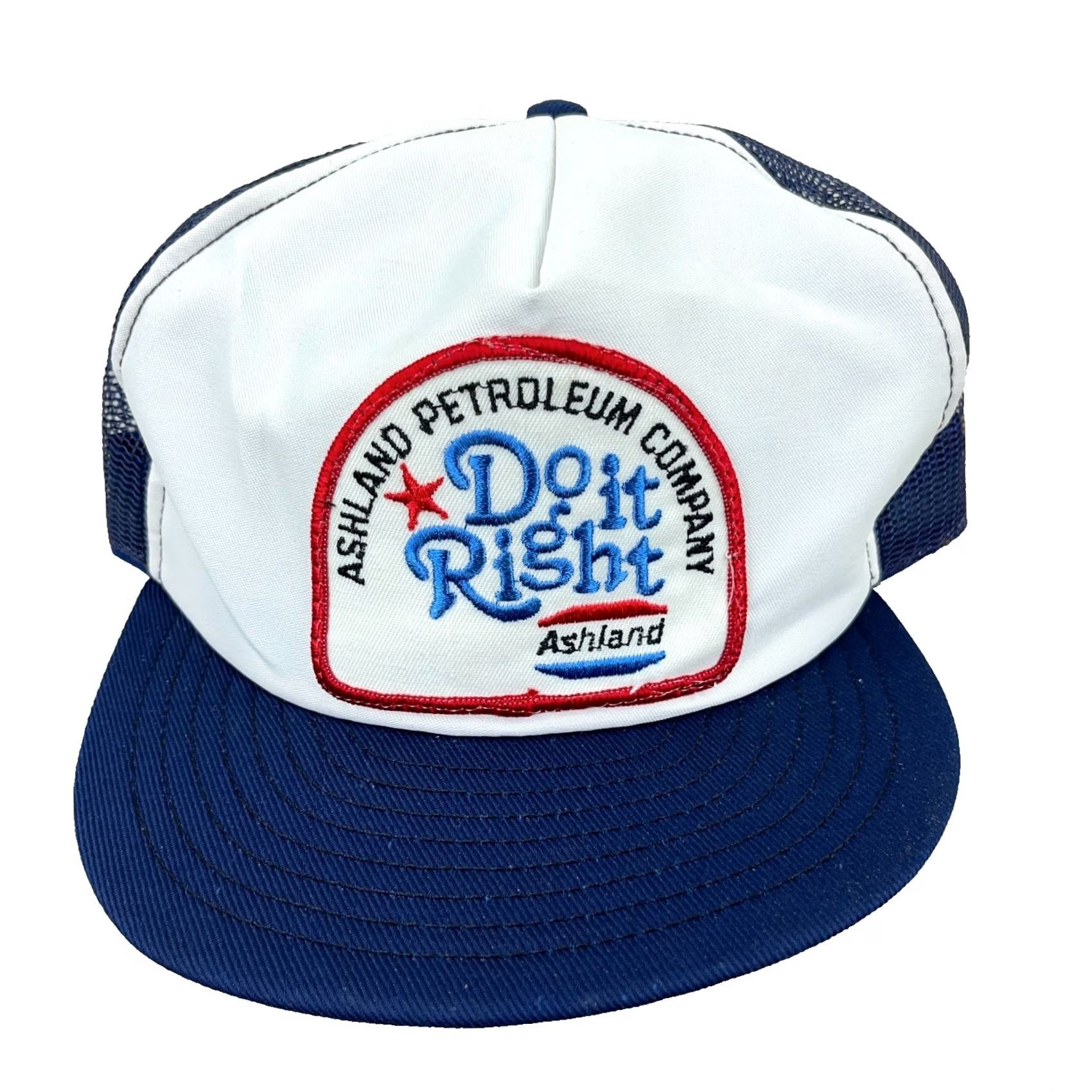 Vintage VINTAGE Louisville MFG Hat Mens Adjustable Blue Trucker Cap Made USA 80s Ashland Pertrolium Oil Size ONE SIZE - 2 Thumbnail