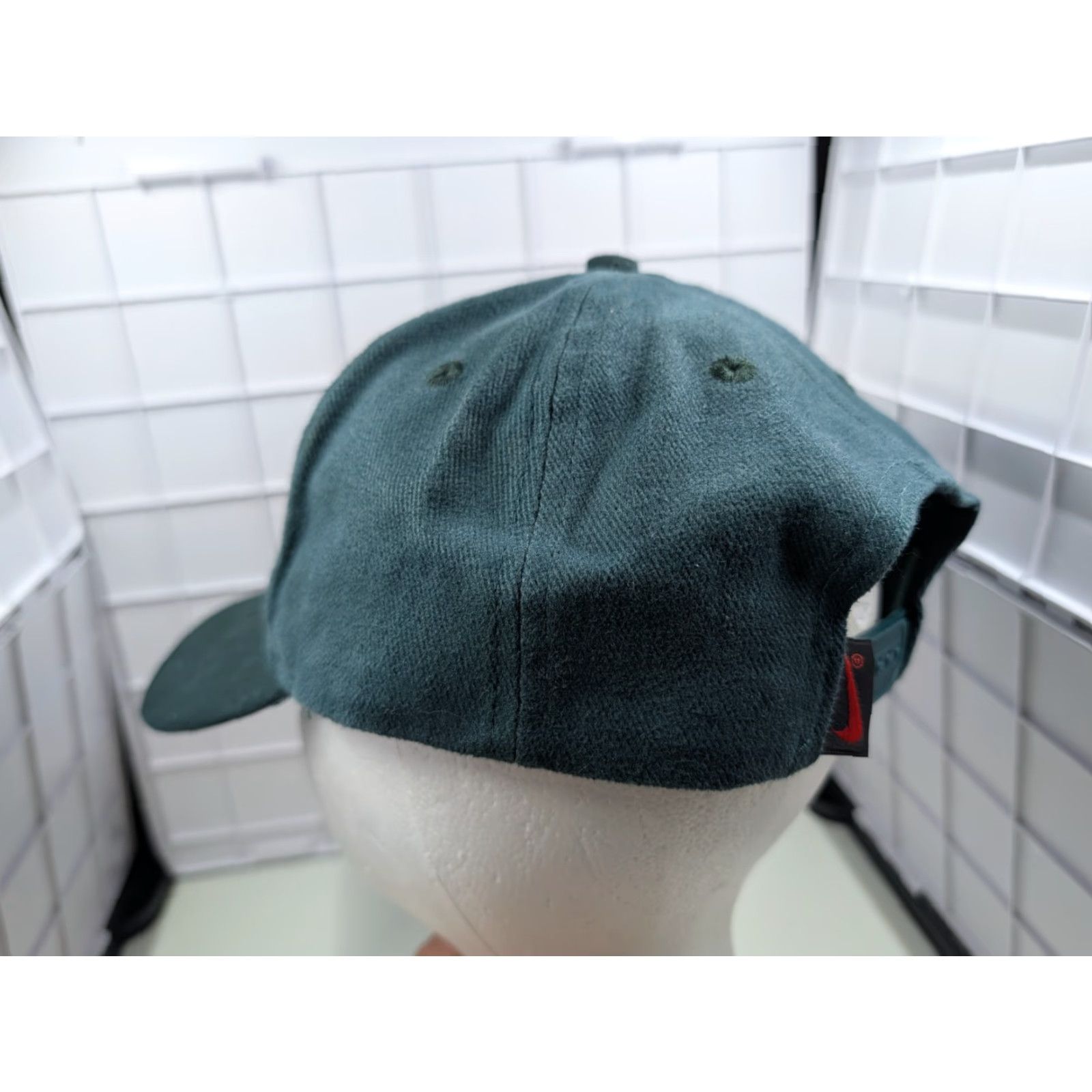 Nike VINTAGE Nike Snapback Baseball Hat Cap Swoosh Spellout Green OSFM Mens 90s Sports Classic Cap Size ONE SIZE - 6 Thumbnail