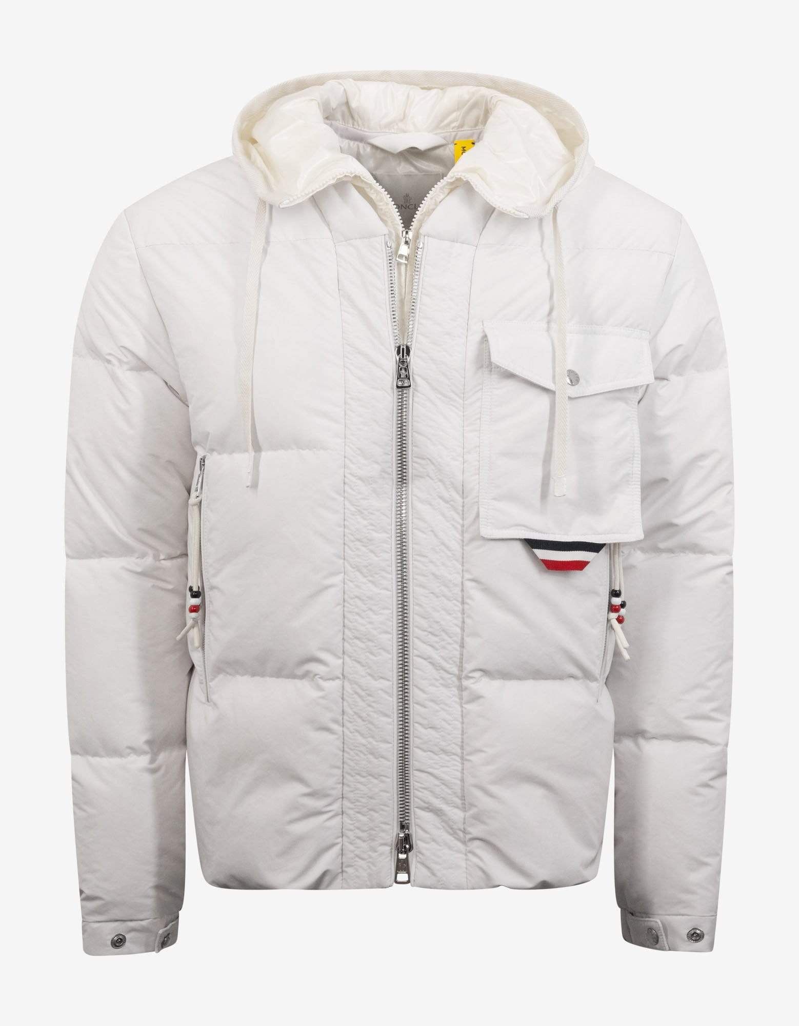 image of Moncler Genius Trient White Nylon Down Jacket Size 4, Men's