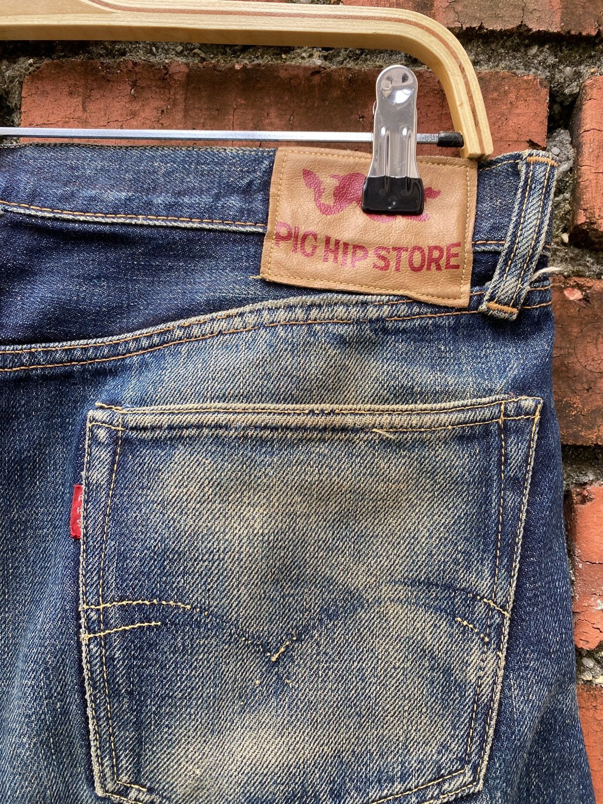 Vintage W33x29 Redline denime pig hips store japan selvedge Size US 33 - 7 Thumbnail