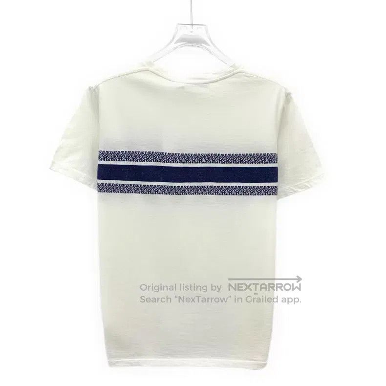 Dior Dior White striped logo letter print cotton round-neck sho Size M / US 6-8 / IT 42-44 - 2 Thumbnail