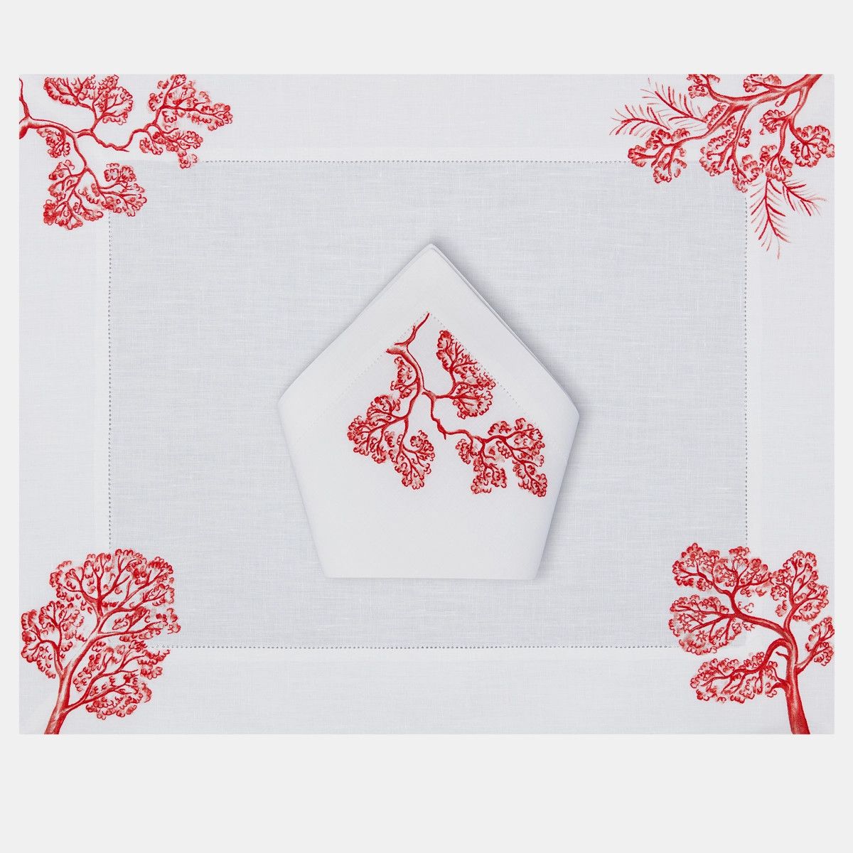 Dior o1bcso1str0225 Size:OS/ Placemat And Napkin Set in Red Toile Size ONE SIZE - 1 Preview