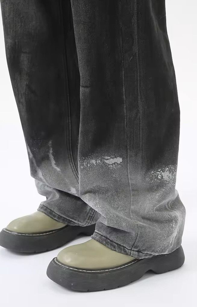 Designer × Vintage Streetwear Gradient Design Loose Straight Washed Jeans Size US 28 / EU 44 - 3 Thumbnail
