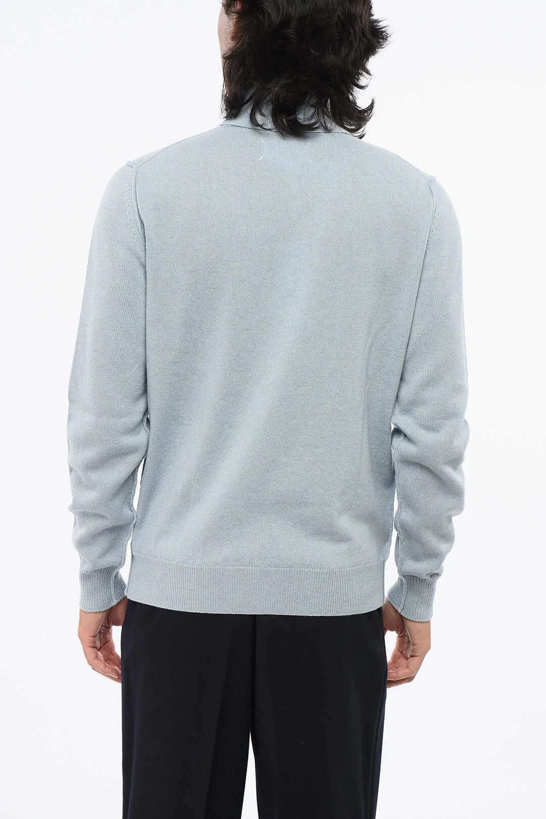 Maison Margiela og1mm0326 Pure Cashmere Turtleneck Sweater in Light Blue Size US S / EU 44-46 / 1 - 2 Thumbnail