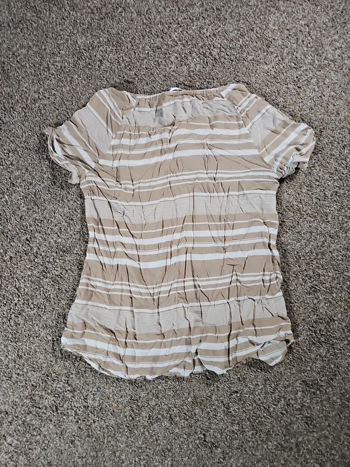 Croft & Barrow croft & barrow Brown White Striped Button Up Blouse M Size M / US 6-8 / IT 42-44 - 5 Thumbnail