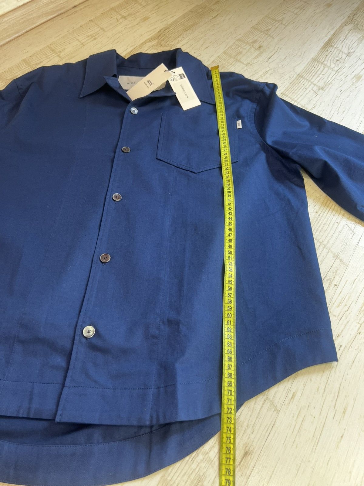 AMI Ami Oversized Cotton Shirt Dark Navy Pocket Unisex Size M Size US M / EU 48-50 / 2 - 15 Thumbnail
