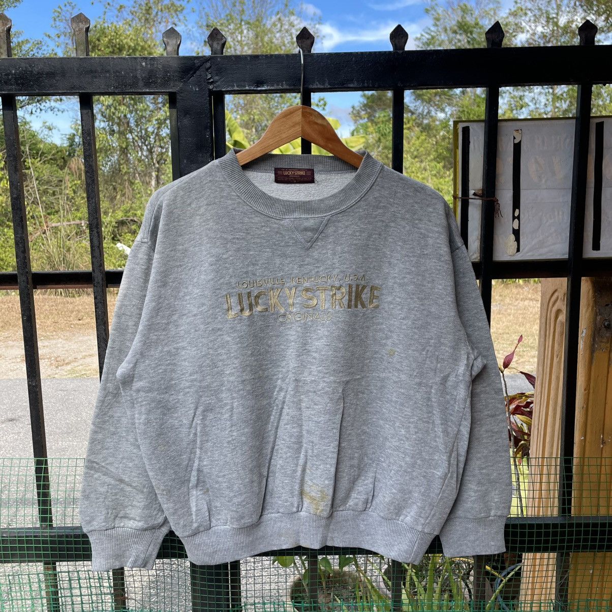Sports Specialties 🔥Vintage 90s Lucky Strike Embroidered Spellout Sweatshirts Size US M / EU 48-50 / 2 - 1 Thumbnail