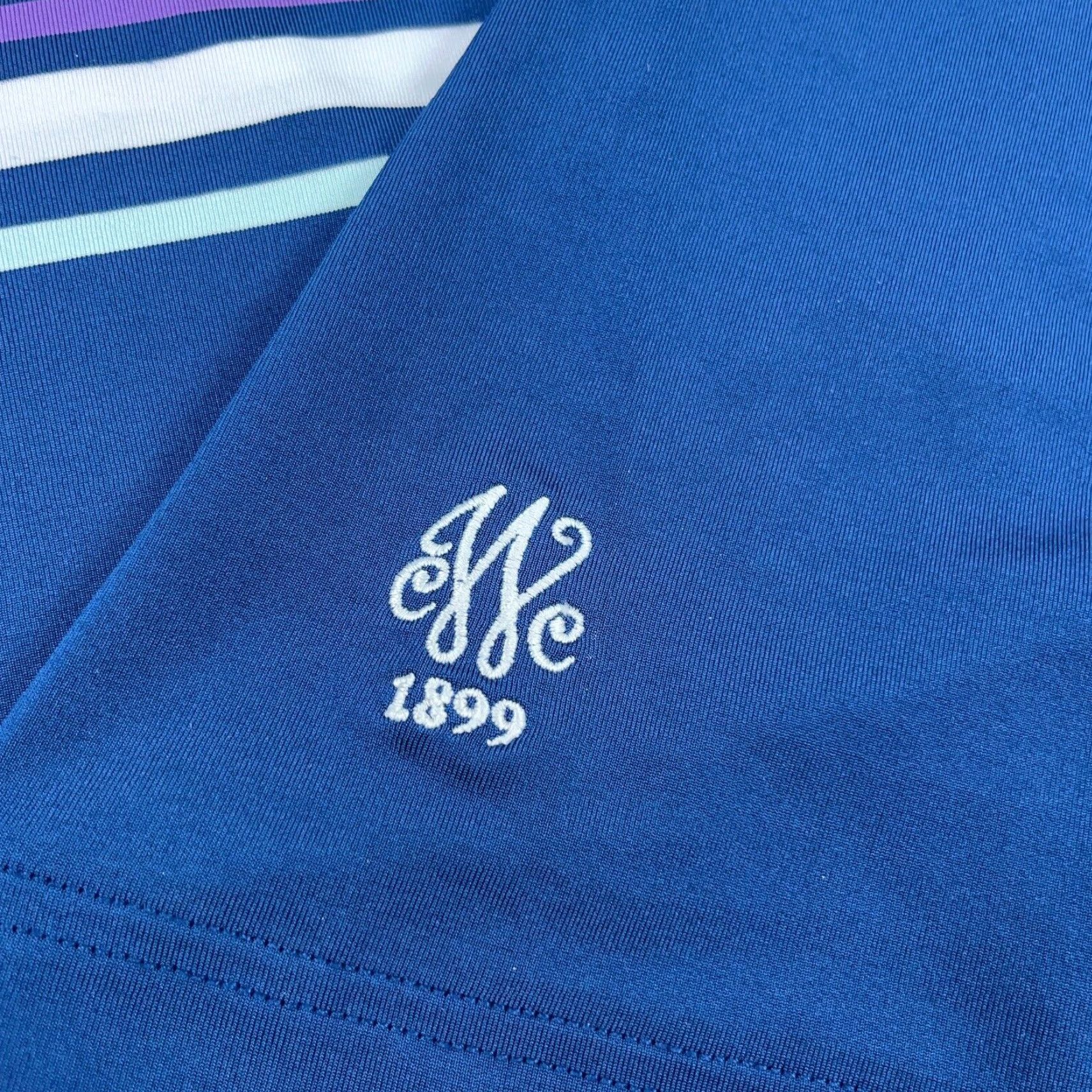 Footjoy FootJoy Polo Shirt Men L Blue White Performance Golf Logo Country Club Navy FJ Size US L / EU 52-54 / 3 - 5 Thumbnail