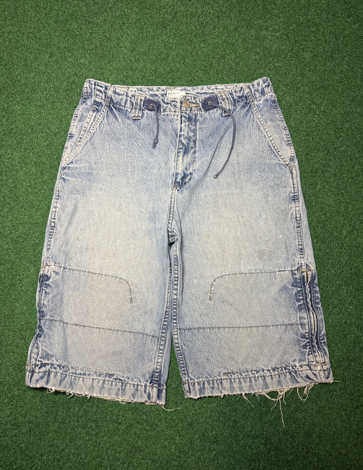 Levi's Y2K Distressed Baggy Cargo Jorts Skater Grunge Denim Shorts Size US 32 / EU 48 - 2 Thumbnail
