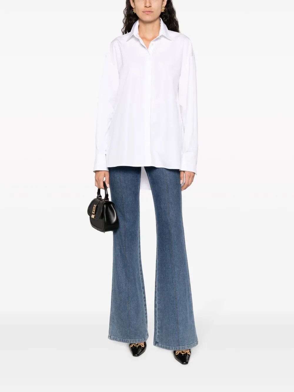Versace o1y0226 Solid Color Shirt in White Size XS / US 0-2 / IT 36-38 - 2 Thumbnail