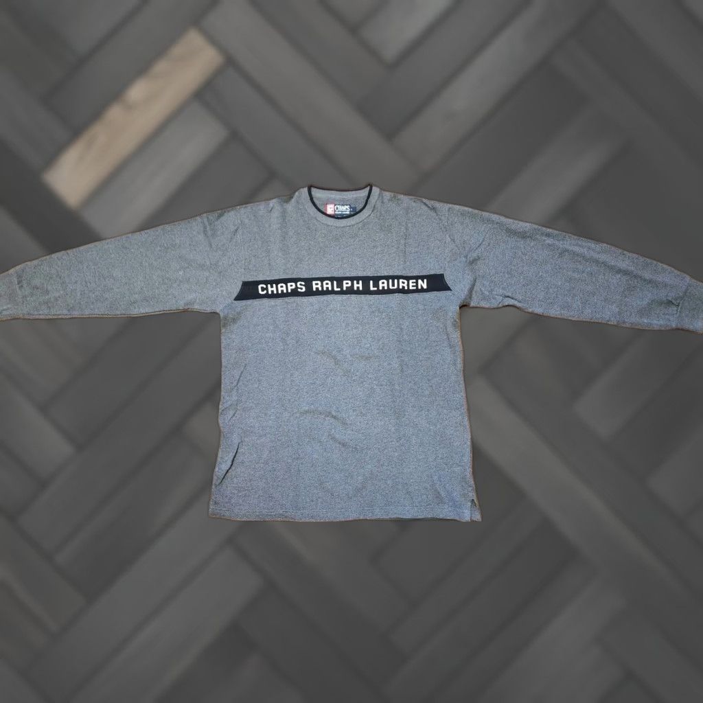 Ralph Lauren VINTAGE CHAPS RALPH LAUREN Sweatshirt Men L Gray Pullover Knit Logo Embroidered Size US L / EU 52-54 / 3 - 1 Thumbnail