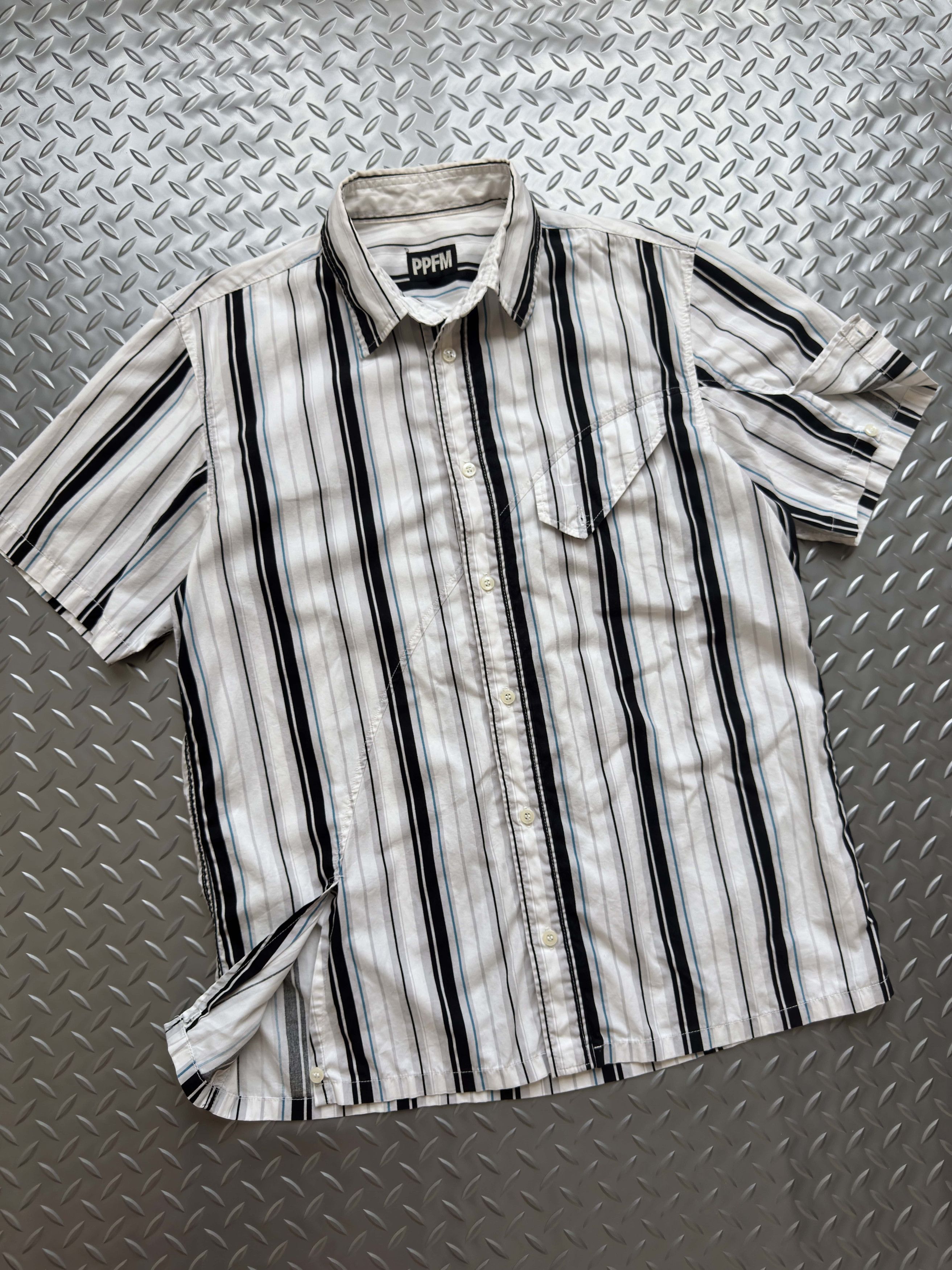 PPFM PPFM Striped Short-Sleeve Button-Up Shirt Size US L / EU 52-54 / 3 - 4 Thumbnail