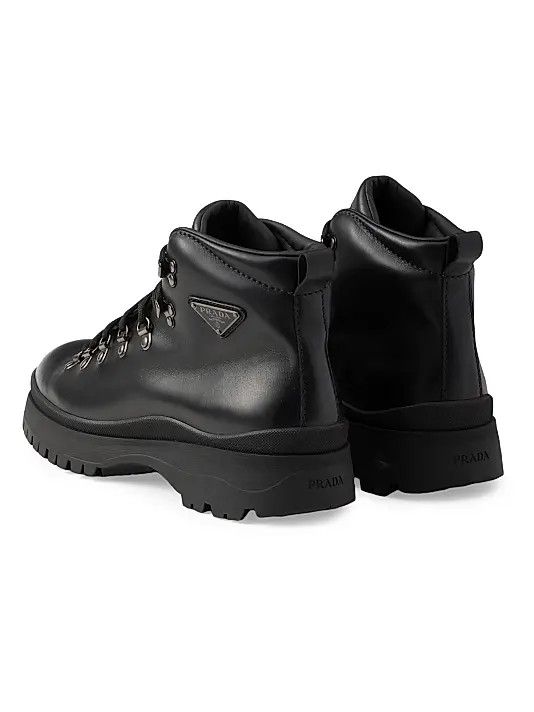 Prada os11x0226 Brixxen Leather Booties In Black Size US 9 / EU 42 - 3 Thumbnail