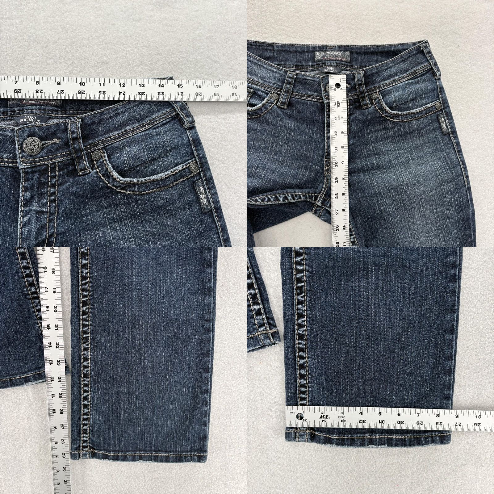 Silver Jeans Co. Silver Jeans Suki Surplus Bootcut Jeans Womens 29x30 Blue Low Rise Denim Grunge Size 29" - 8 Thumbnail