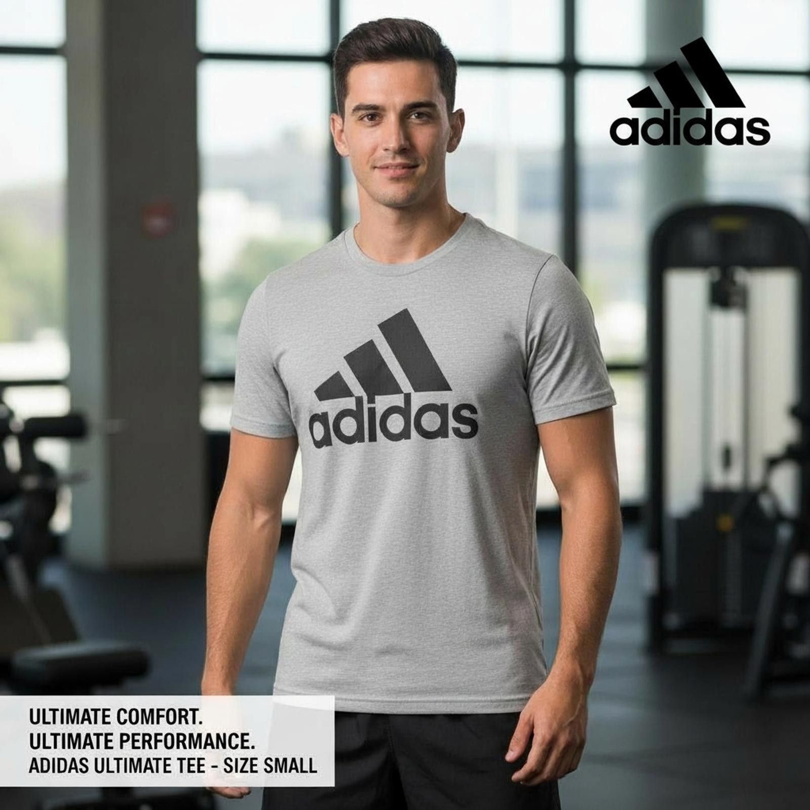 Adidas Adidas Ultimate Tee Men's T-Shirt Size Small Grey Size US S / EU 44-46 / 1 - 2 Thumbnail