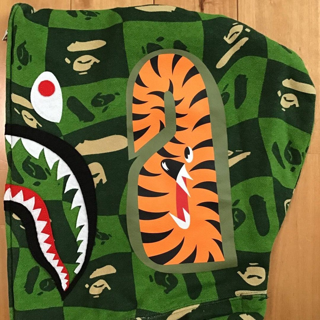 Bape BAPE FACE Logo Distortion Shark Full Zip Hoodie APE Size US M / EU 48-50 / 2 - 5 Thumbnail