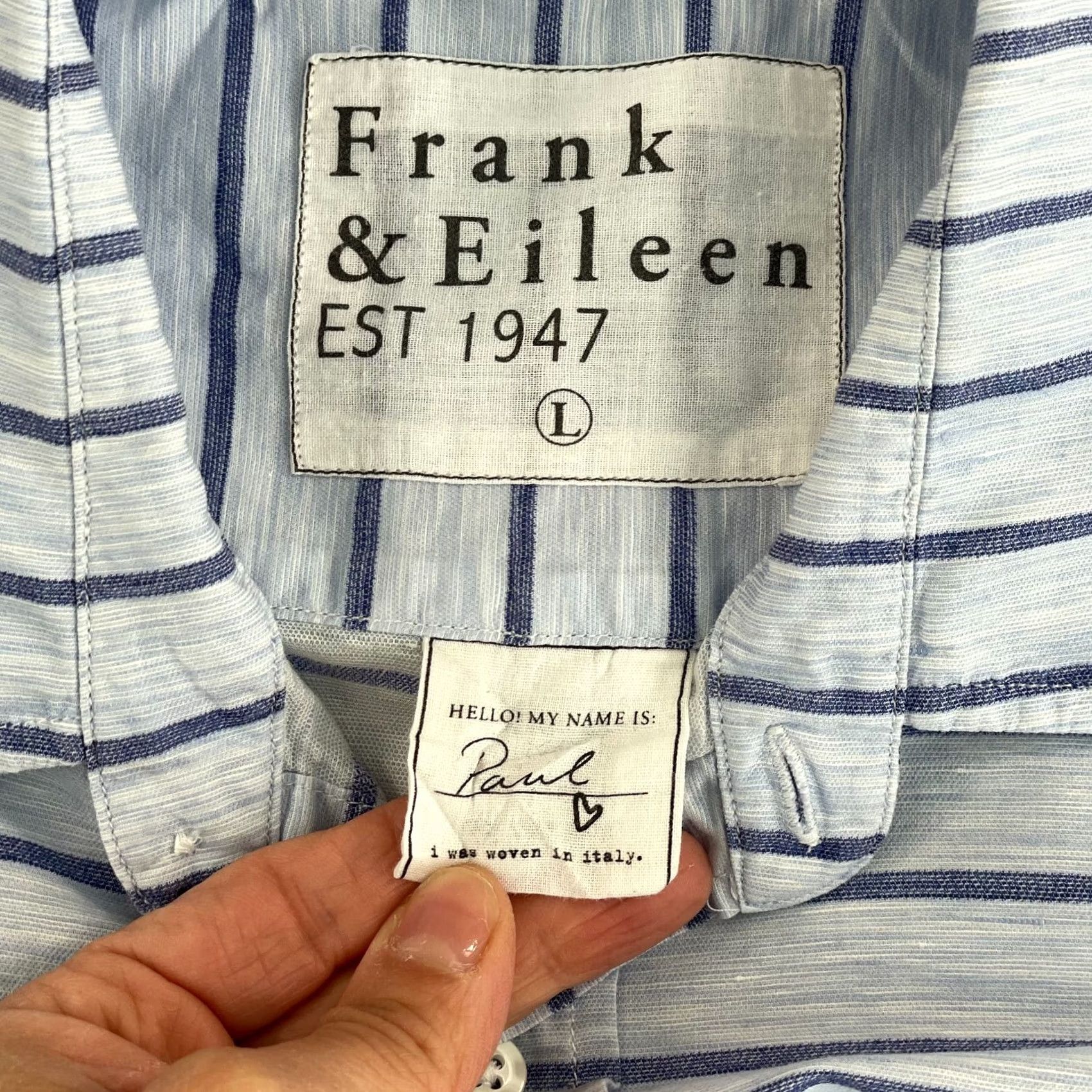Frank & Eileen Frank & Eileen Paul Shirt Women Large Blue Linen Blend Relaxed Fit Long Sleeve Size L / US 10 / IT 46 - 2 Thumbnail