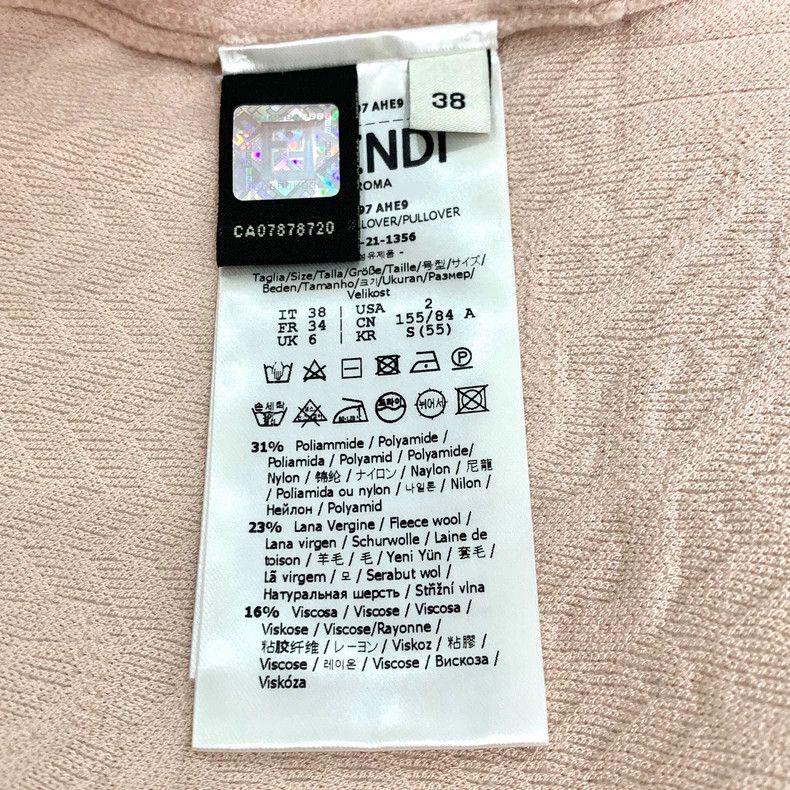 Other FENDI Pink logo embossed high-neck wool knitted sweater Size XXS / US 00 / IT 34 - 6 Thumbnail