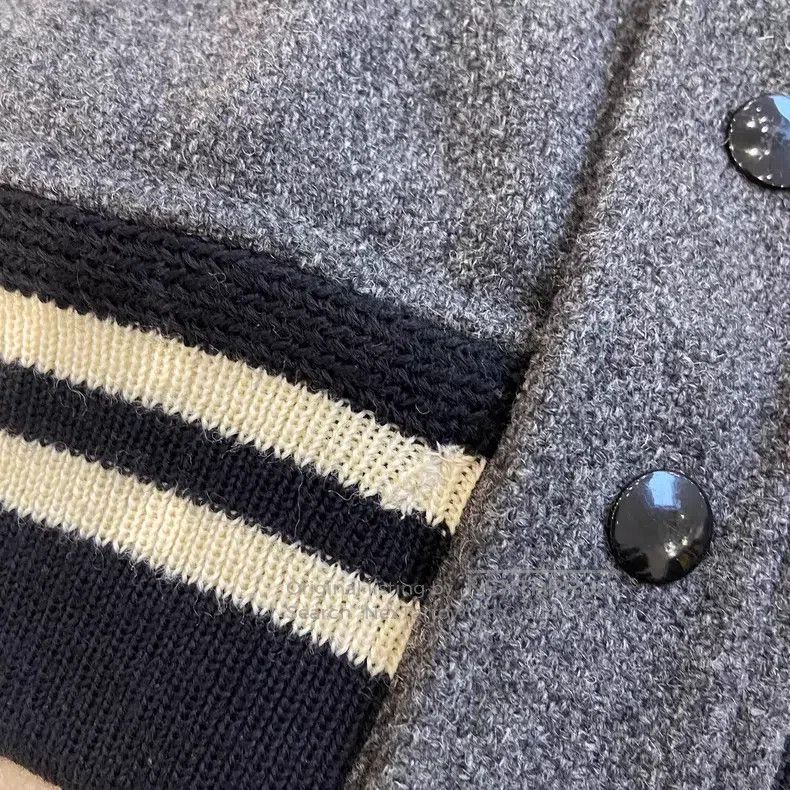 Saint Laurent Paris Saint Laurent Paris Gray Horsehair Patchwork Baseball Jack Size US M / EU 48-50 / 2 - 9 Thumbnail