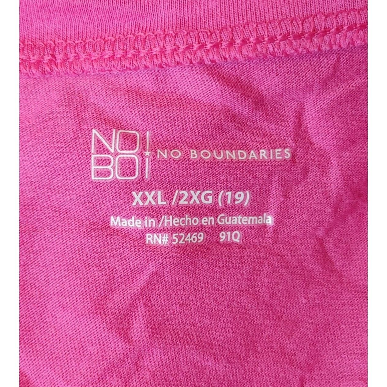 Other NO BOUNDARIES NOBO Womens XXL Pink Basic Casual Short Sleeve Size XXL / US 16-18 / IT 52-54 - 3 Thumbnail