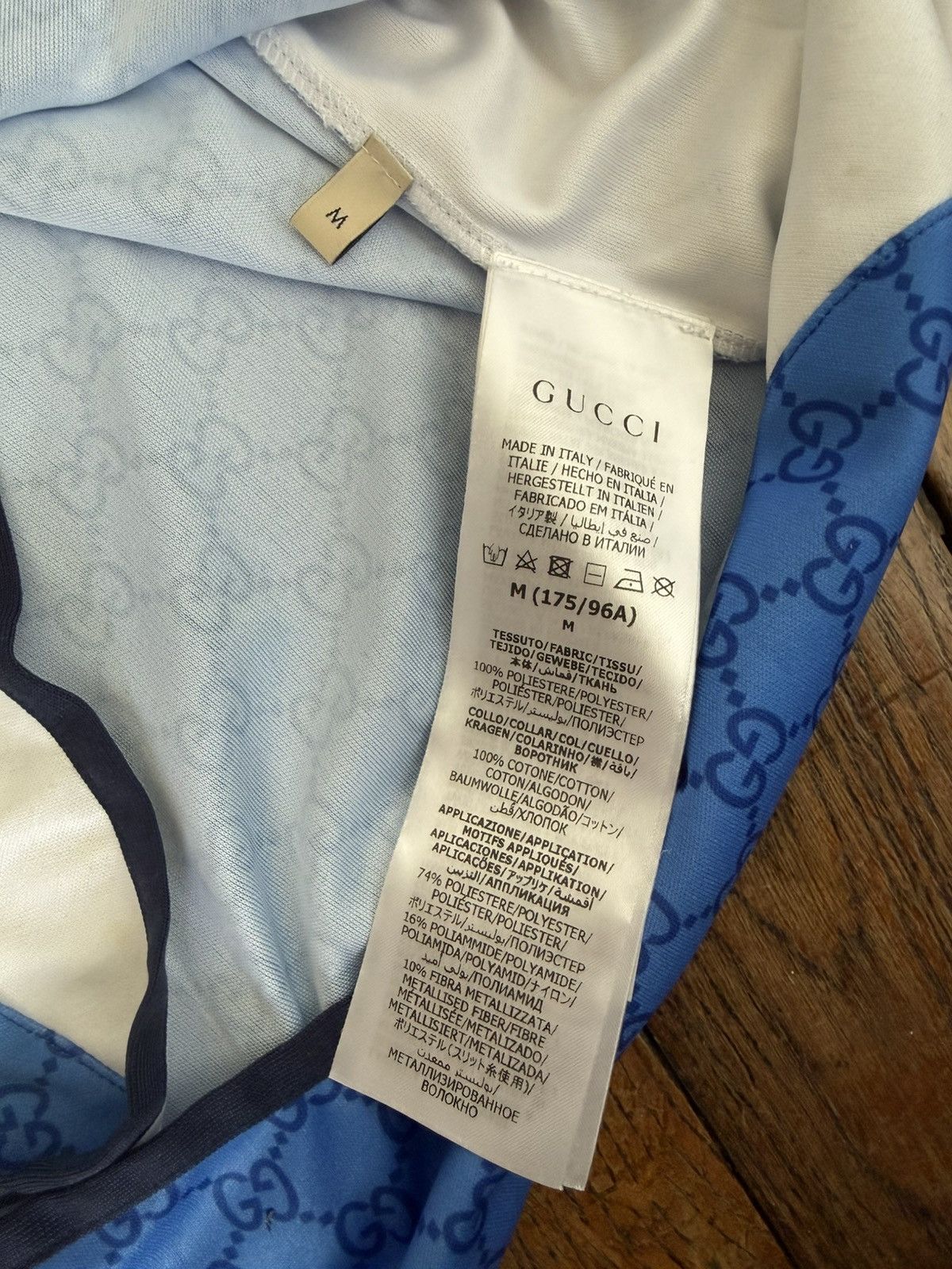 Gucci × Palace Gucci X Palace blue all over GG logo monogram print jersey Size US M / EU 48-50 / 2 - 5 Thumbnail