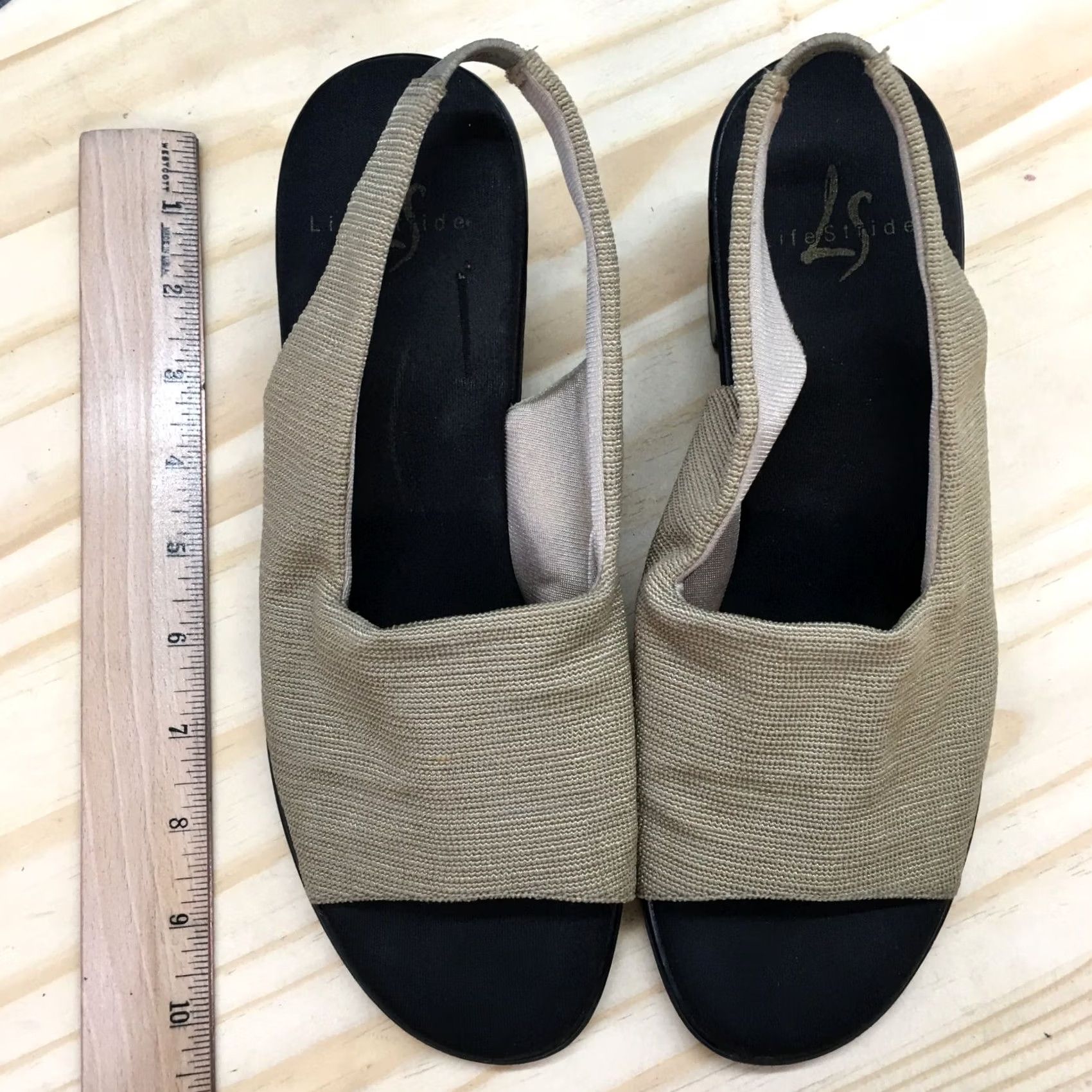 Vintage Life Stride Sandals Womens 9.5 M Slingback Brown Fabric Slip On Casual Comfort Shoes Size US 10 / IT 40 - 5 Thumbnail