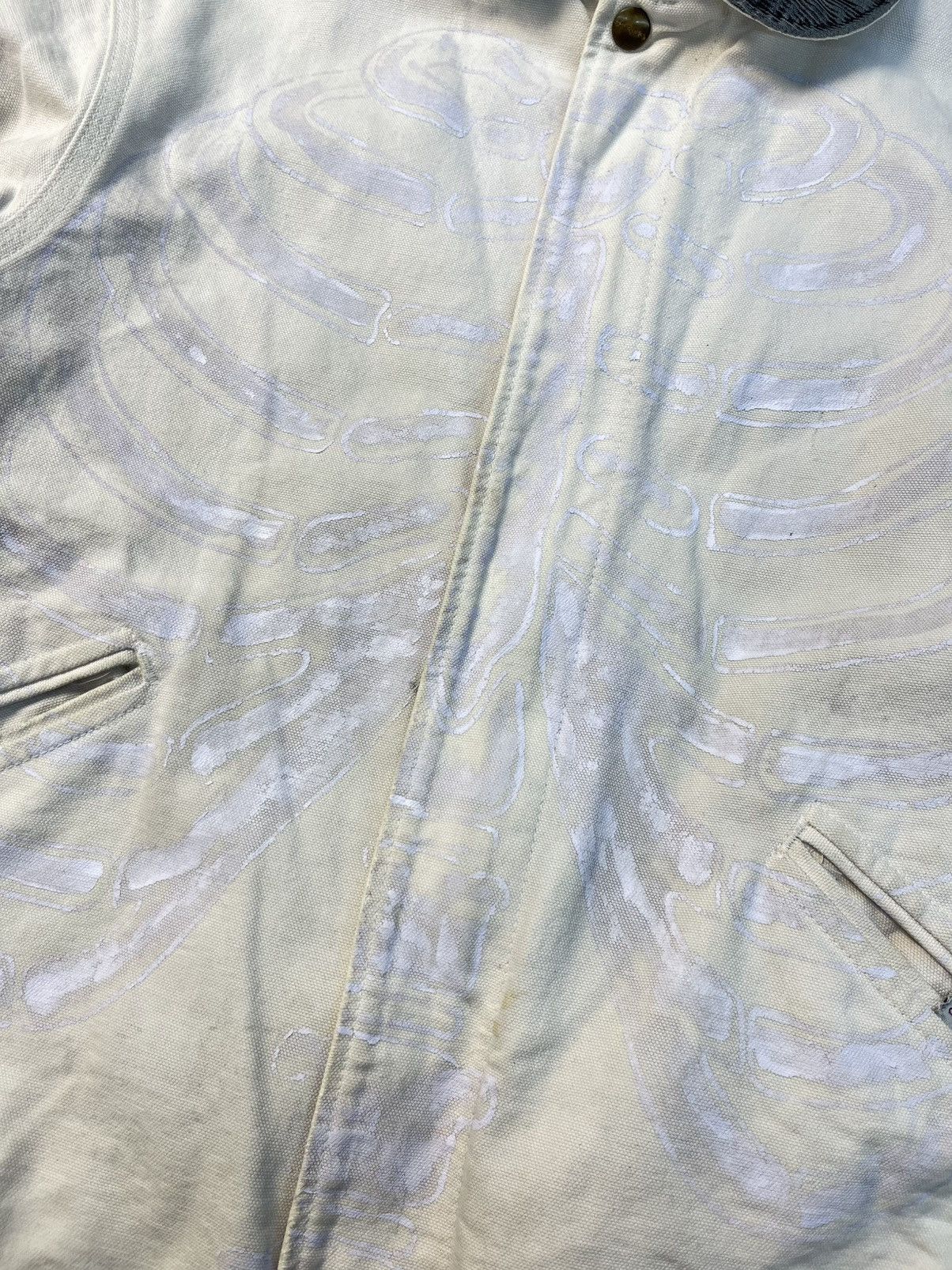 Carhartt VINTAGE CARHARTT White Bomber Jacket Custom Skeleton Size US L / EU 52-54 / 3 - 5 Thumbnail
