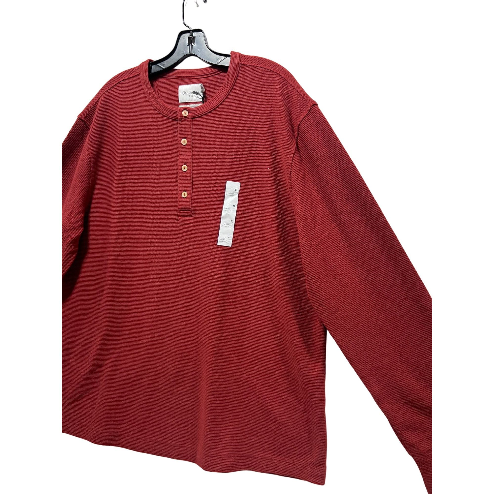 Other Goodfellow & Co - Men's Long Sleeve Henley T-Shirt - Red - E Size US XL / EU 56 / 4 - 15 Thumbnail