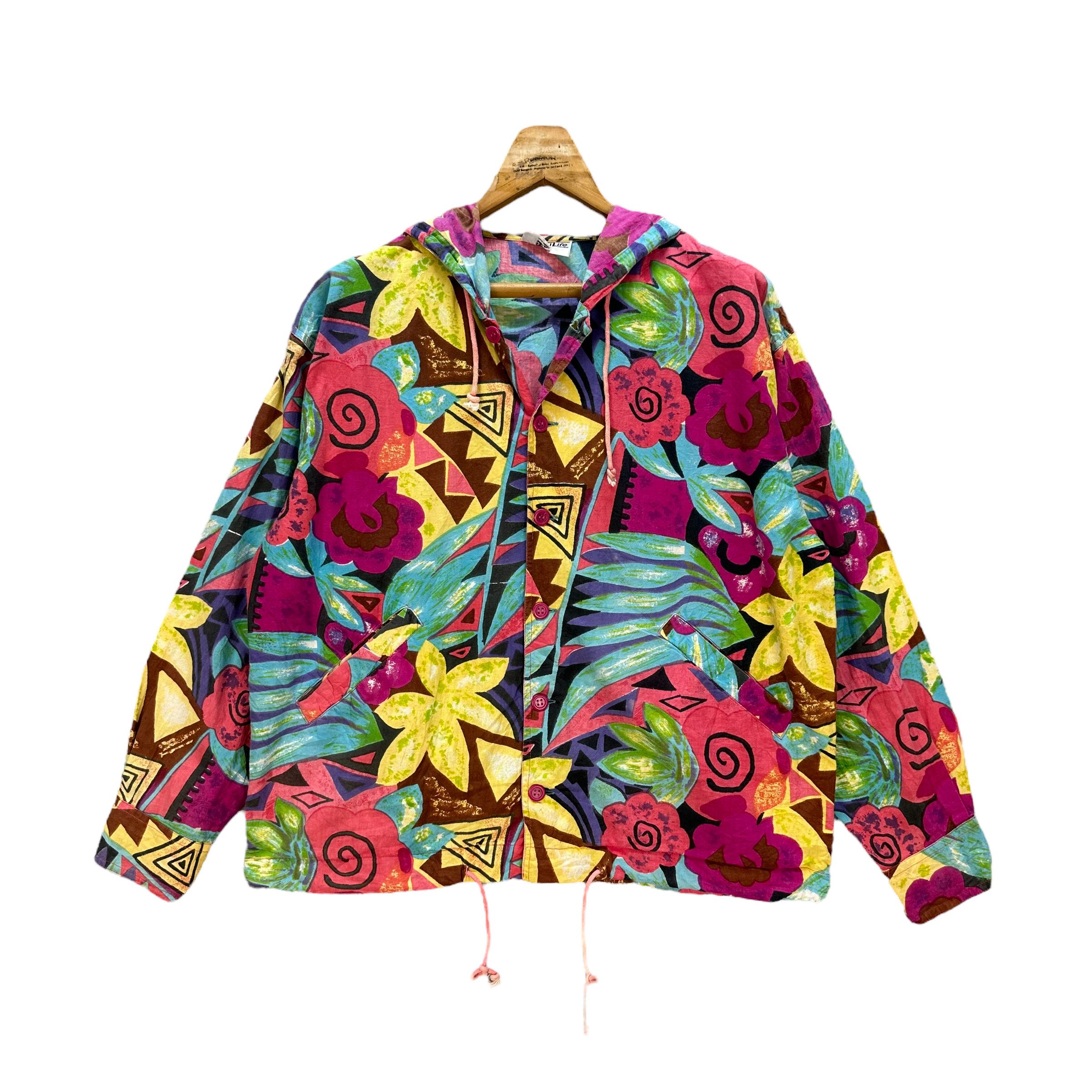 Japanese Brand CASUAL LIFE FULL PRINT BUTTON HOODIE JACKET #8465-010 Size US L / EU 52-54 / 3 - 1 Thumbnail