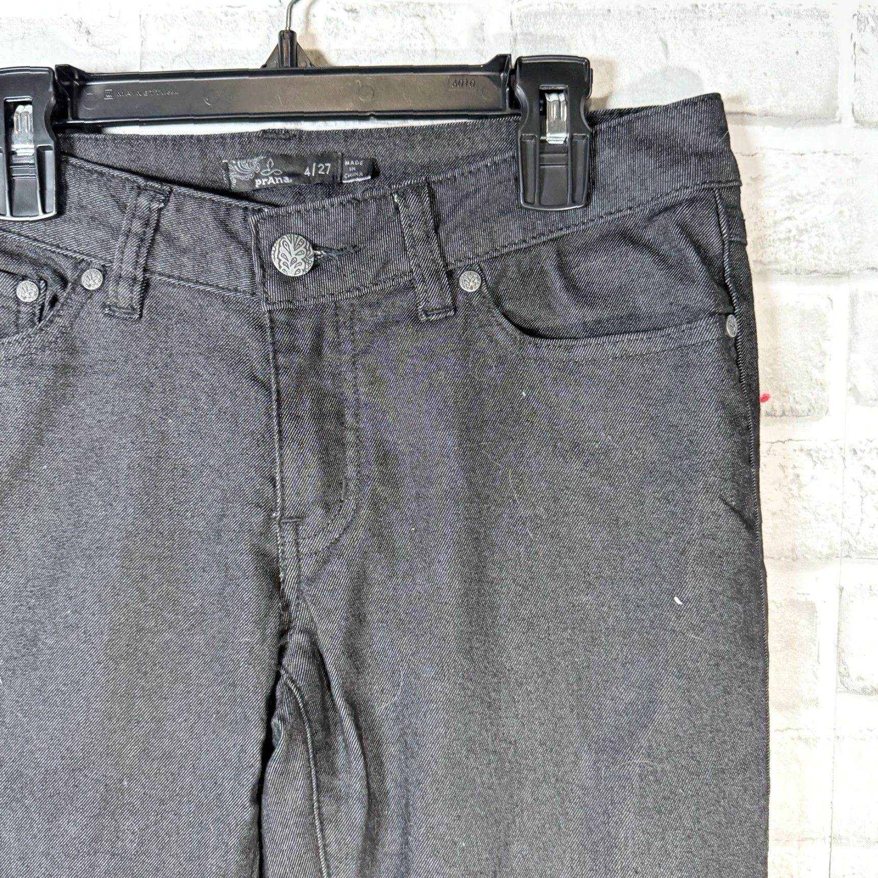 Prana PrAna Jeans Women 4 Black Cotton 32.5 Inseam Size 4 Straight Casual Size 27" / US 4 / IT 40 - 2 Thumbnail