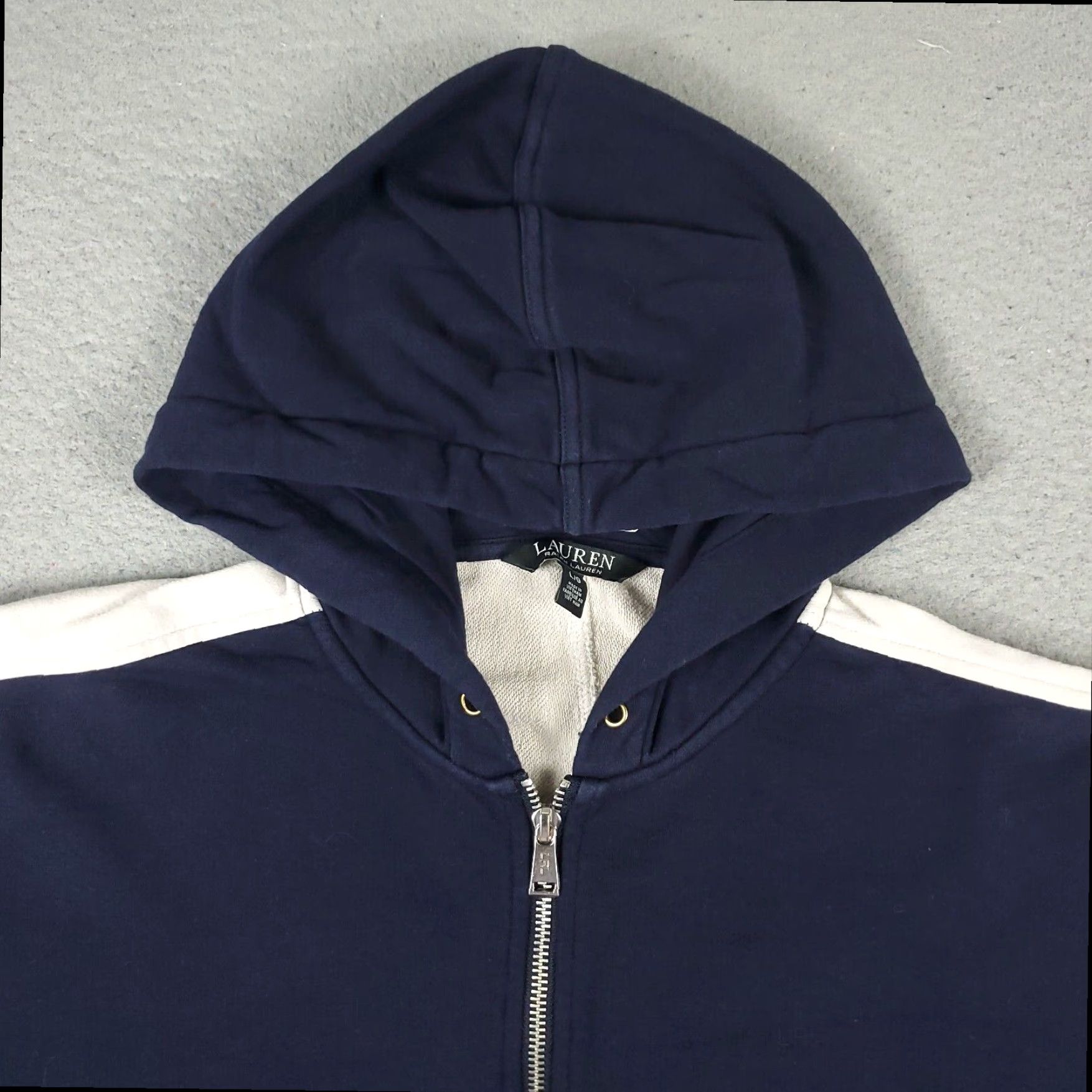 Ralph Lauren Ralph Lauren Blue Full Zip Up Hoodie Sweater Women's Large Size L / US 10 / IT 46 - 2 Thumbnail