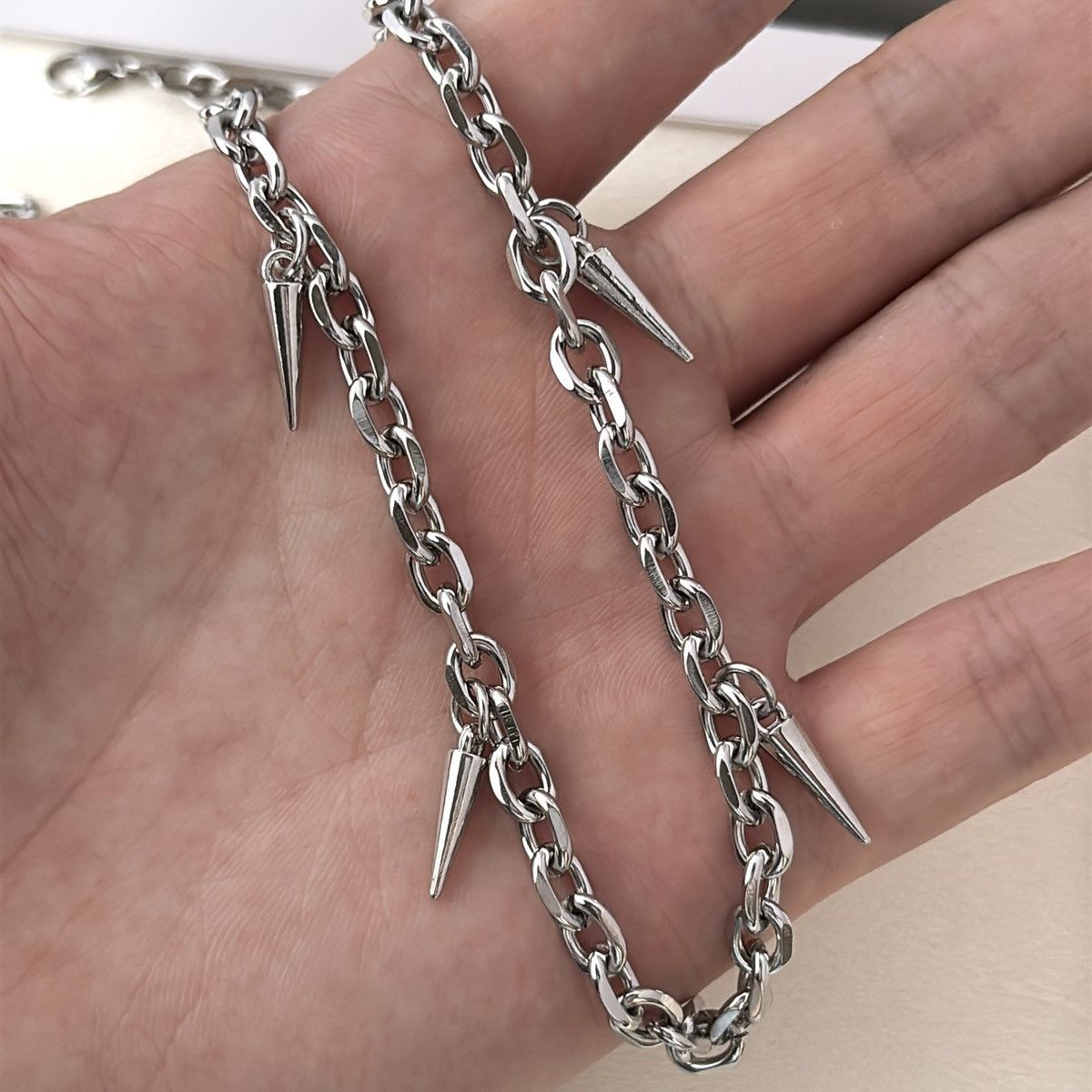 Other Spike Link Chain Necklace for Men Women Punk Hip Hop Unisex Size ONE SIZE - 5 Thumbnail