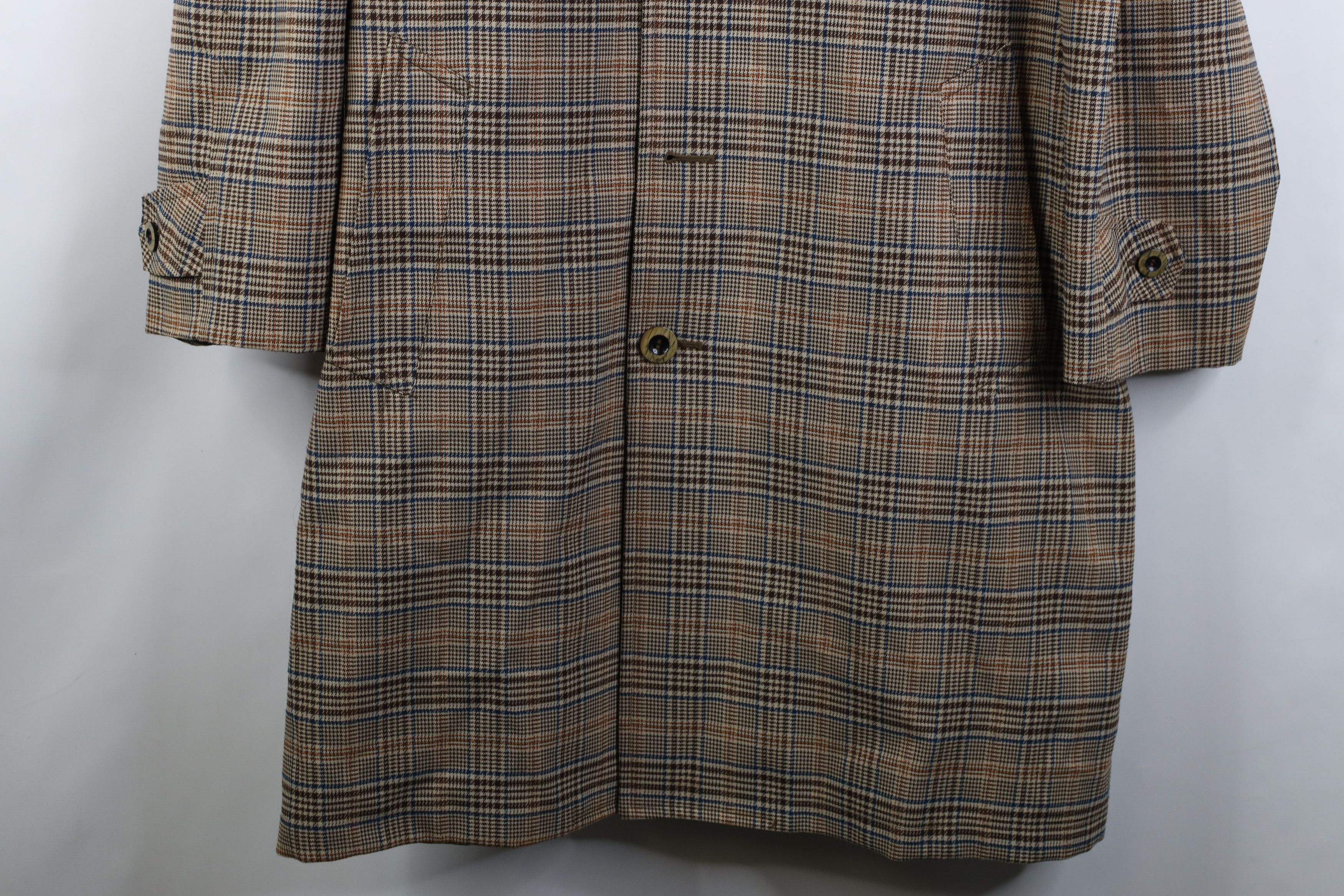Vintage Vintage 60s 70s Streetwear Houndstooth Plaid Trench Coat USA Size US XXL / EU 58 / 5 - 3 Thumbnail