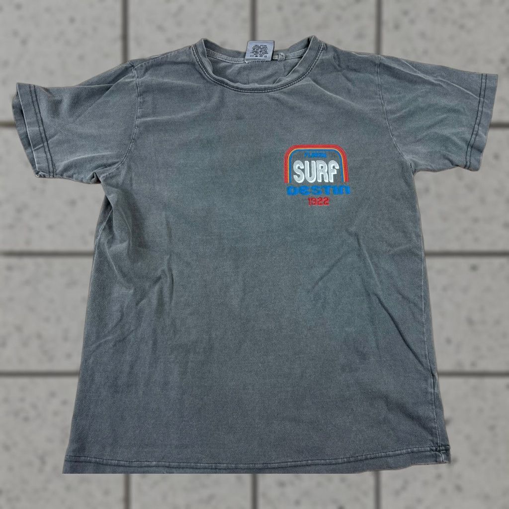 destin Alvin’s Island Collection T-Shirt Grey Small Unisex Adults Florida Destin 1922 Surf Pattern Solid Short Sleeve Grey S Size US S / EU 44-46 / 1 - 1 Thumbnail