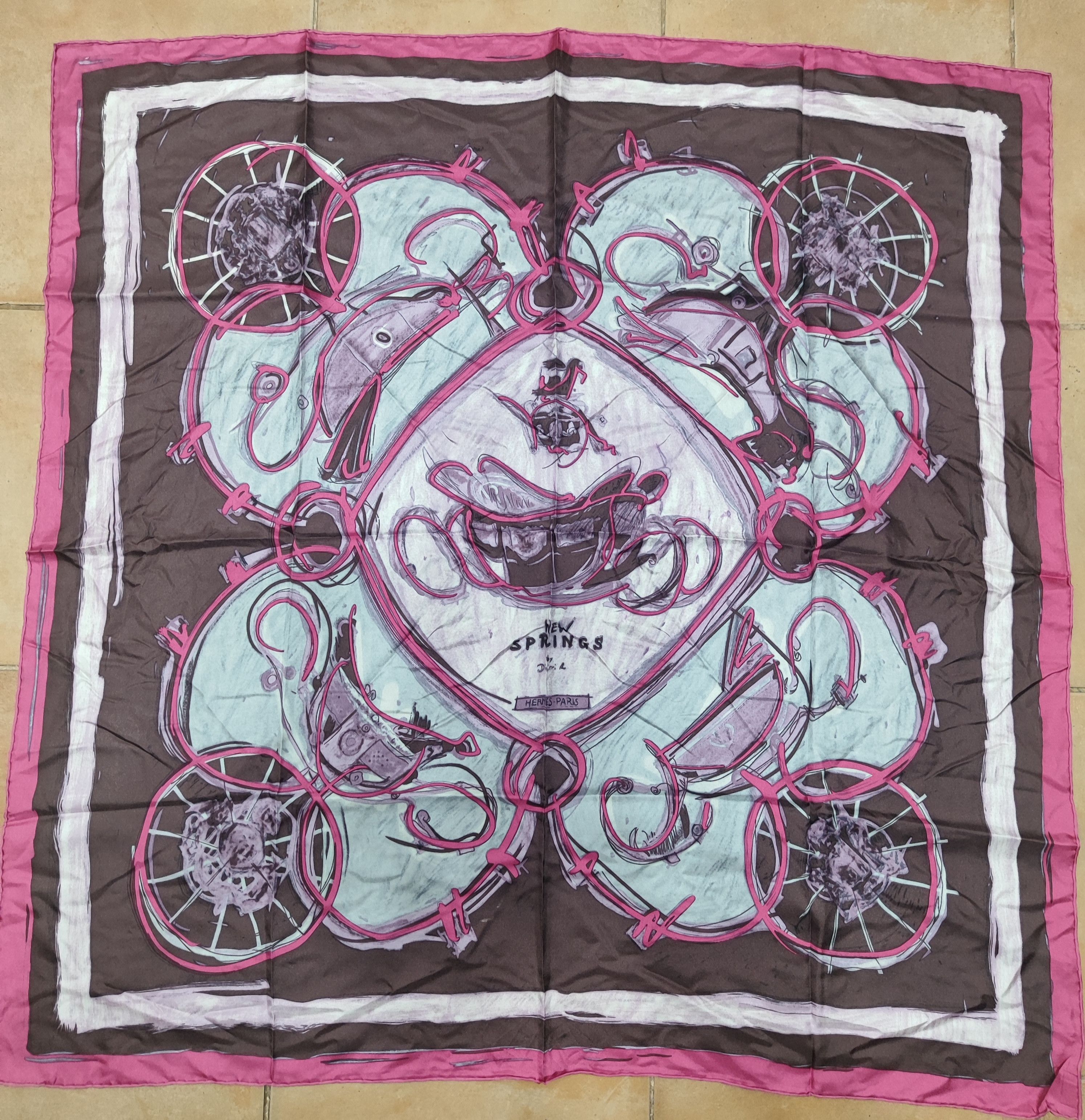 Hermes Hermes - ( New Springs ) 90 cm scarf Size ONE SIZE - 1 Thumbnail