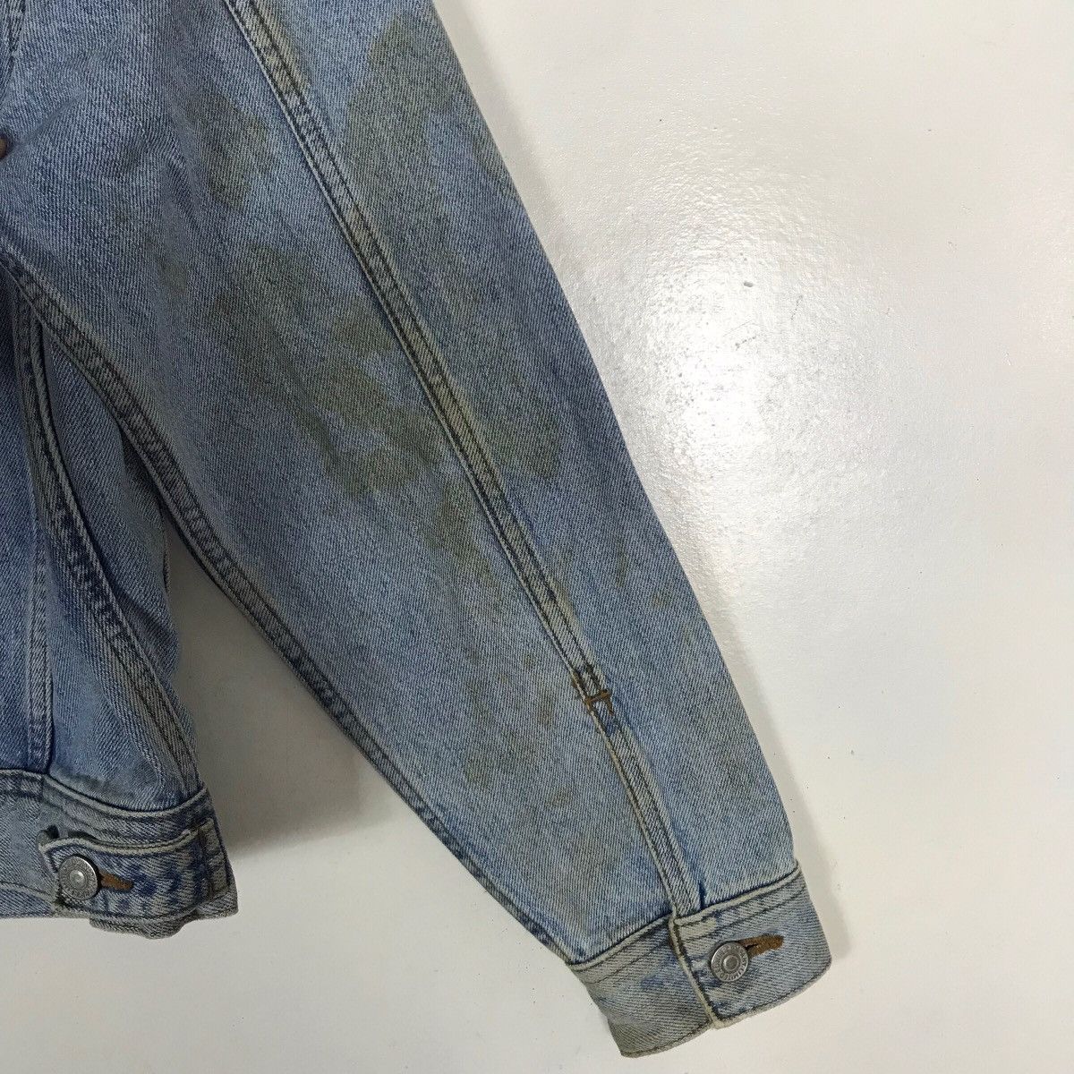 Edwin Vintage Edwin Disstressed Stains Denim Trucker Jacket Size US S / EU 44-46 / 1 - 17 Thumbnail