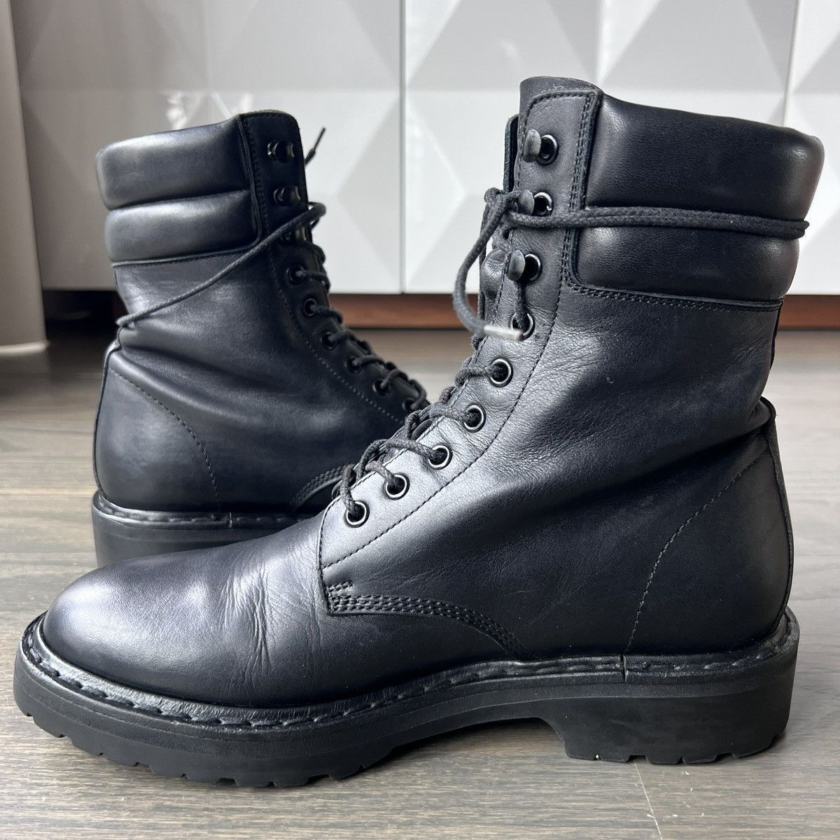 Saint Laurent Paris Saint Laurent Paris Hedi AW15 Trekker Boots Black Leather Size US 8 / EU 41 - 12 Thumbnail