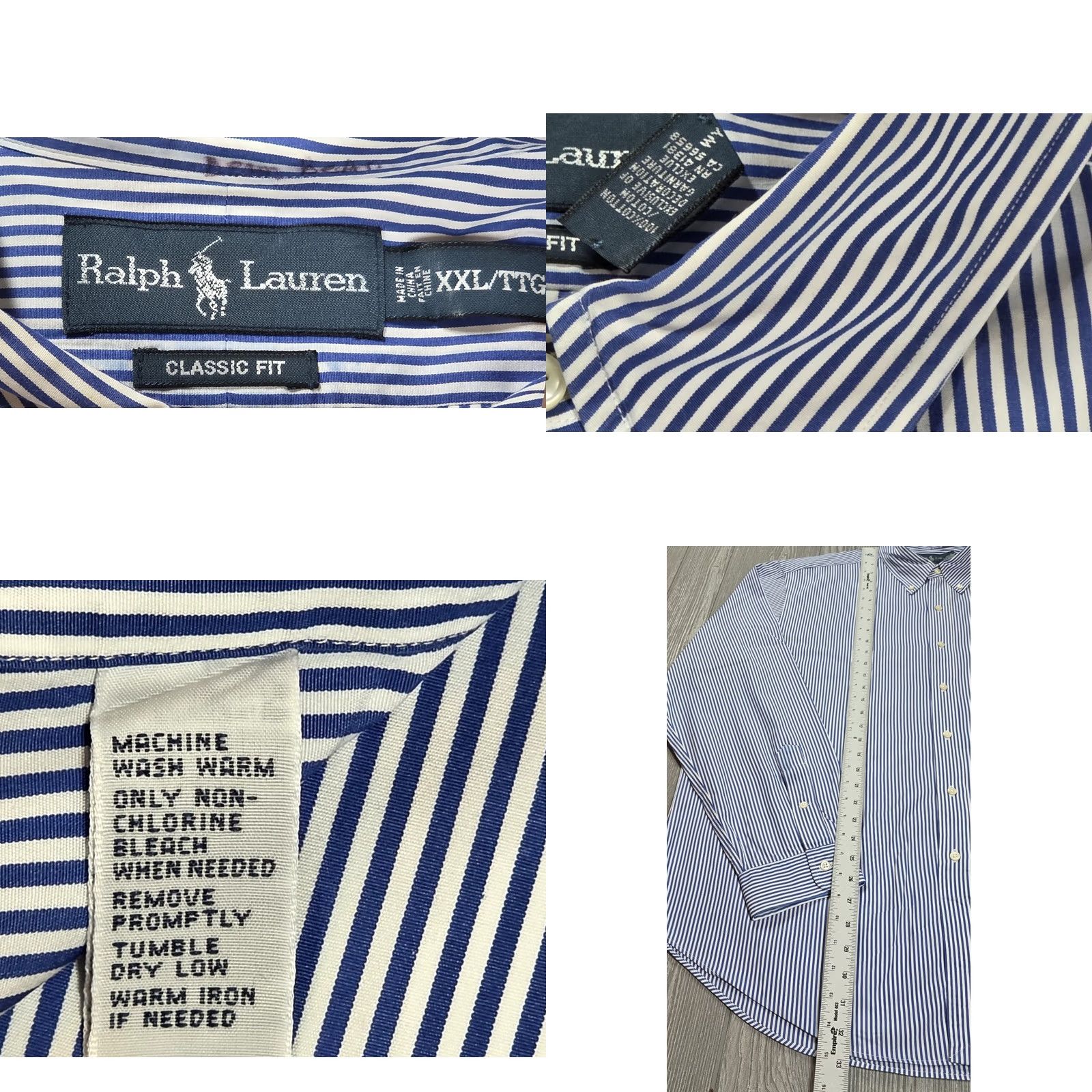 Polo Ralph Lauren Ralph Lauren Polo Long Sleeve Shirt Men 2X Blue Stripe Polo Pony Poplin Bengal Button-Up OCBD Regular Fit Classic Size US XXL / EU 58 / 5 - 8 Thumbnail