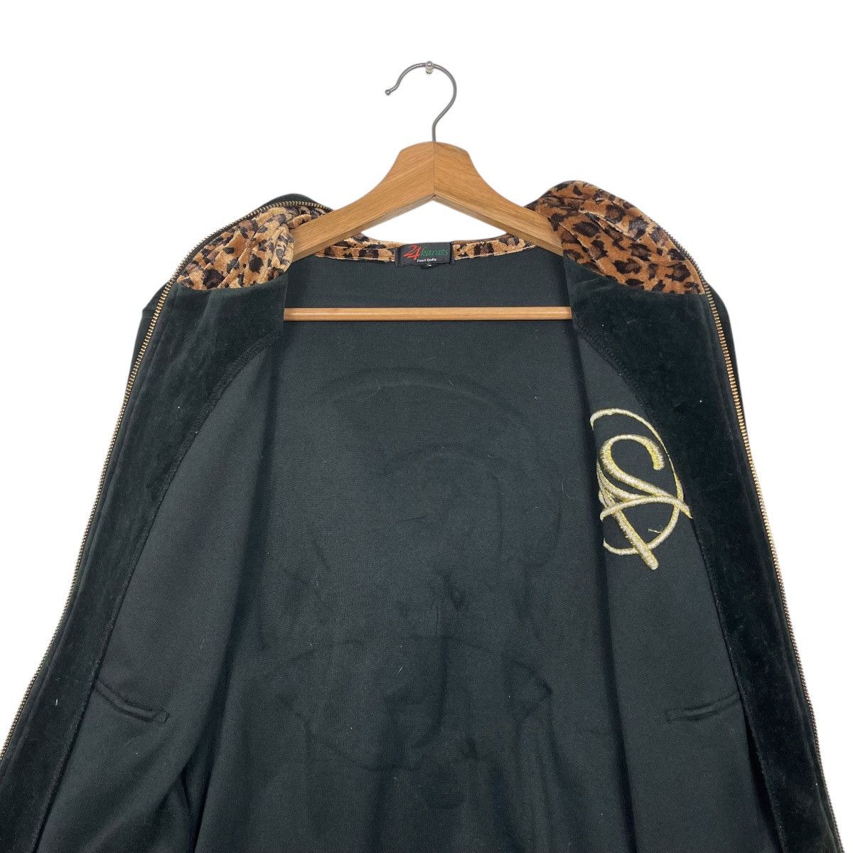 Japanese Brand 24 Karats Digger Big Logo Zipper Velvet Hoodie Size Small Size US S / EU 44-46 / 1 - 13 Thumbnail