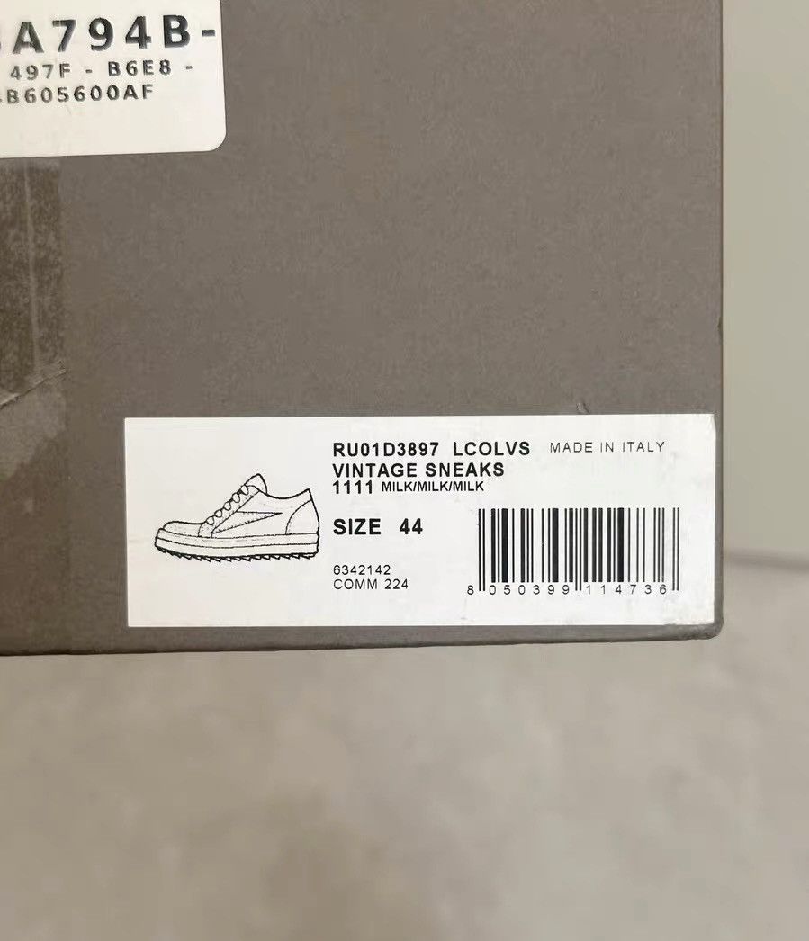 Rick Owens Rick Owens Mainline Milk White Low Top Leather Sneakers Size US 10 / EU 43 - 9 Thumbnail