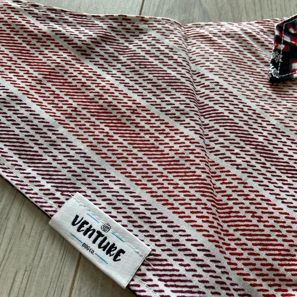 Designer Venture Dog Co Candy Cane and Red Line Dog Bandana Size ONE SIZE - 5 Thumbnail