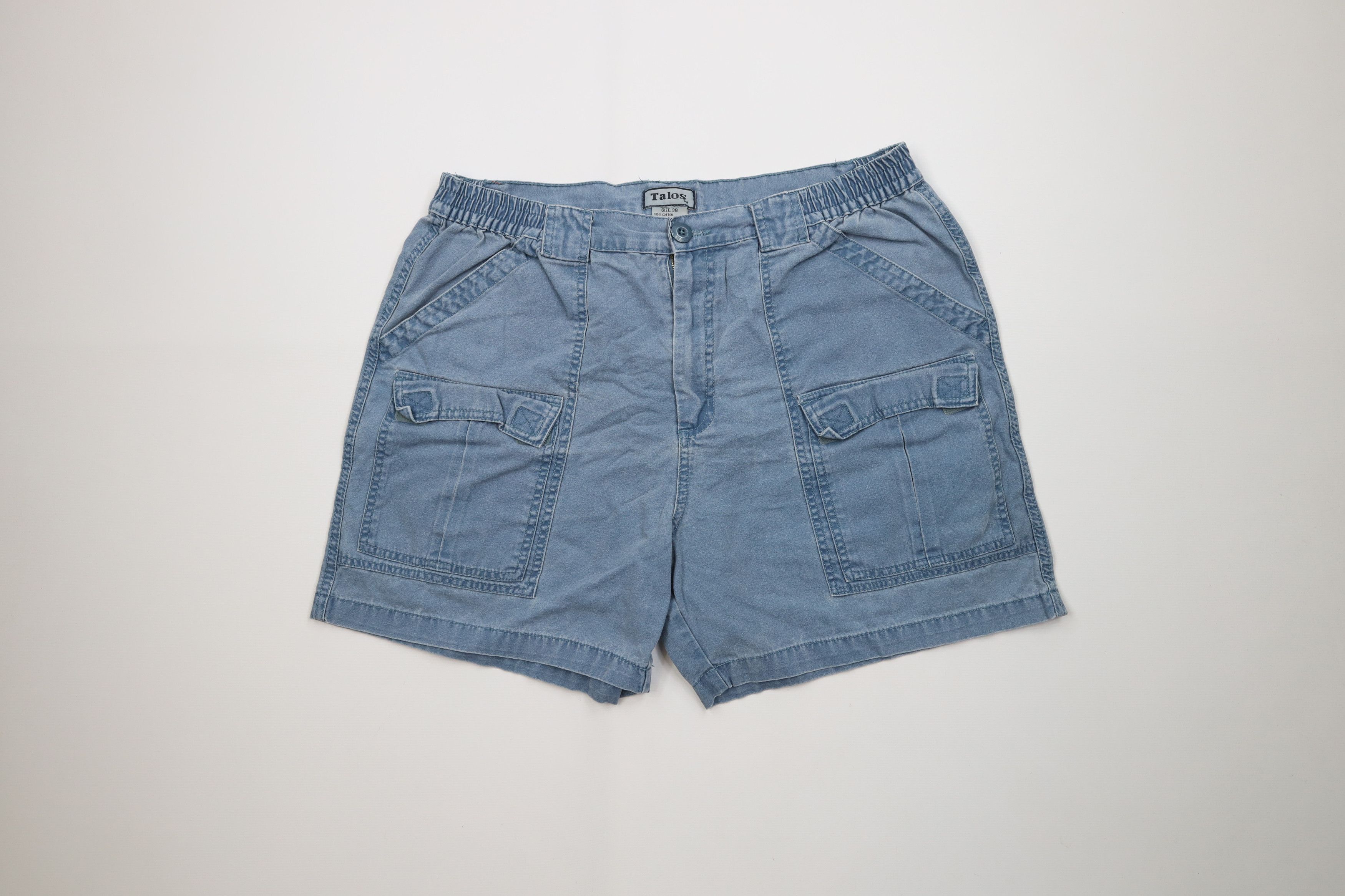 Vintage Vintage 90s Streetwear Above Knee Canvas Cargo Shorts Size US 38 / EU 54 - 1 Thumbnail