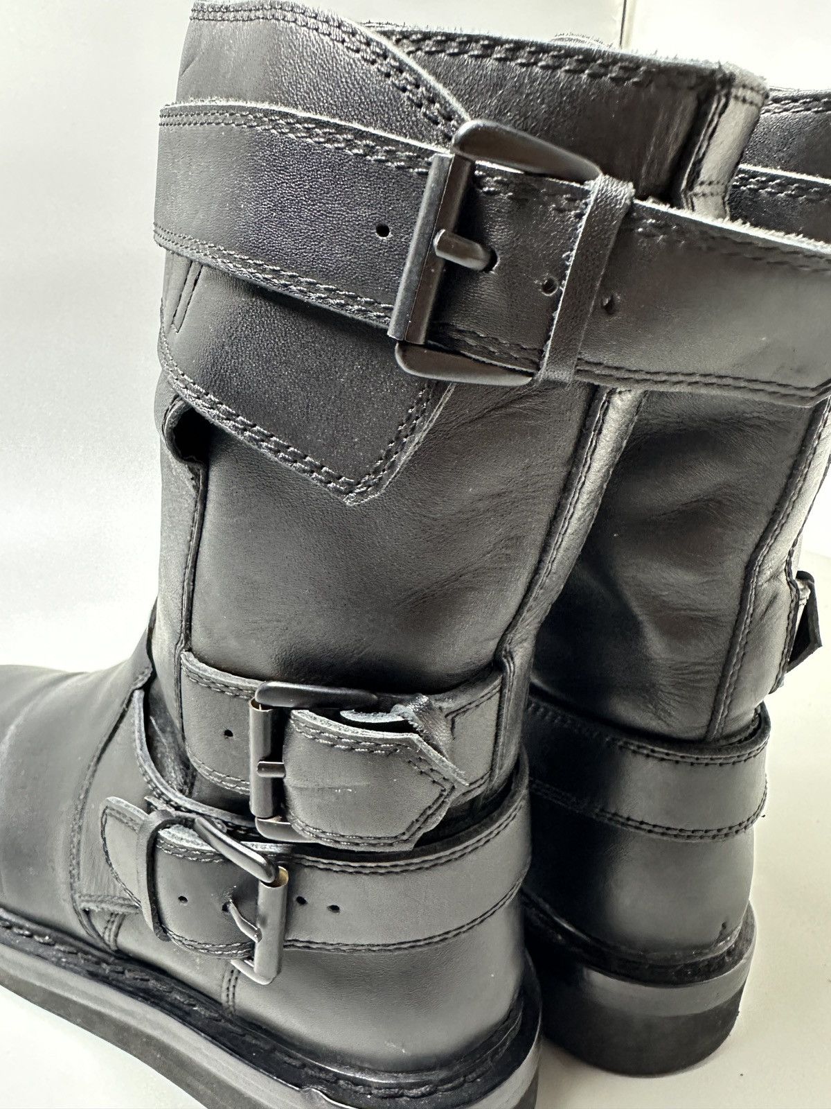 Ann Demeulemeester Ann Demeulemeester— Leather Moto Biker Boots Size US 5 / IT 35 - 8 Thumbnail