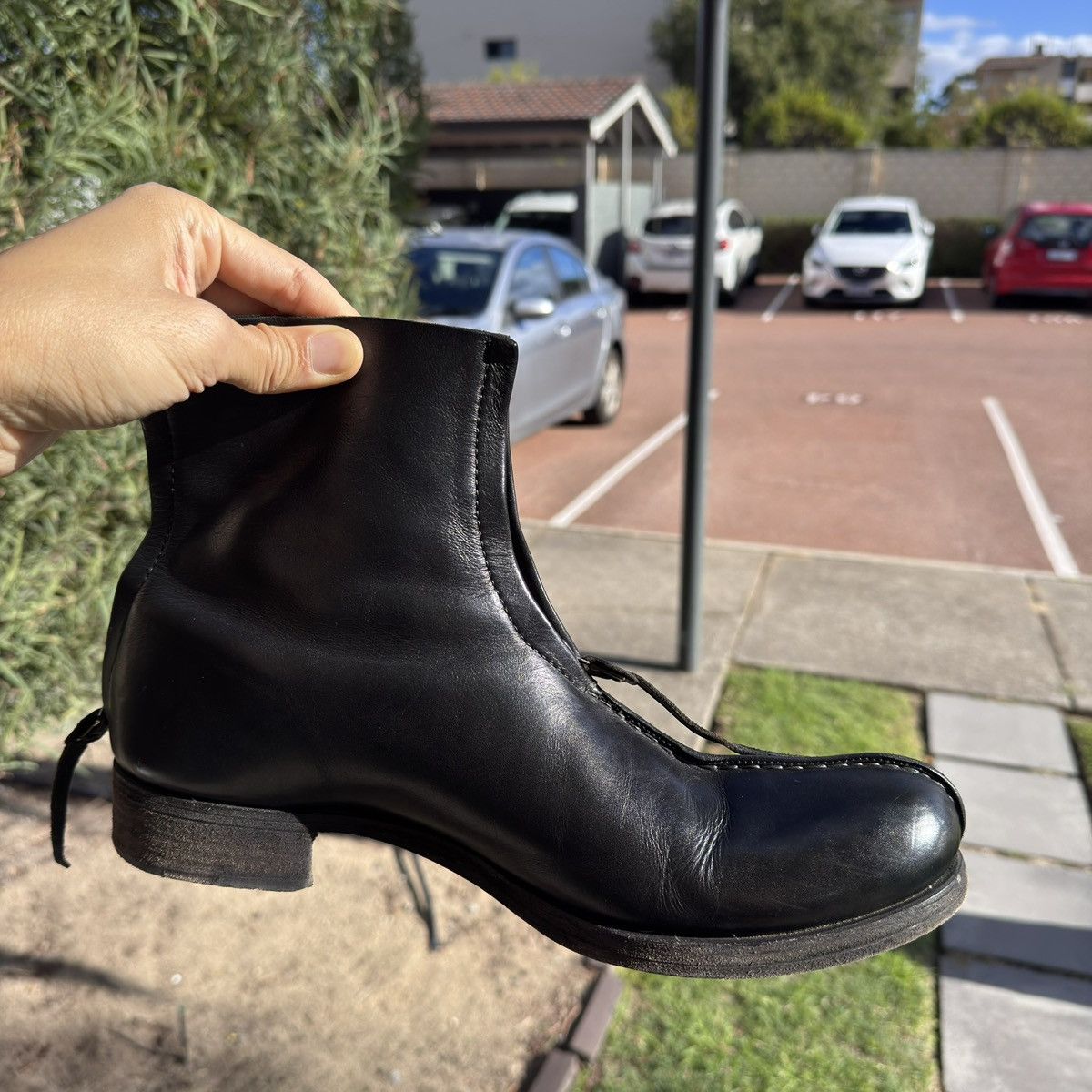 Ma+ M.a+ black leather double-zip boots, fits Size 42.5 Size US 9 / EU 42 - 8 Thumbnail